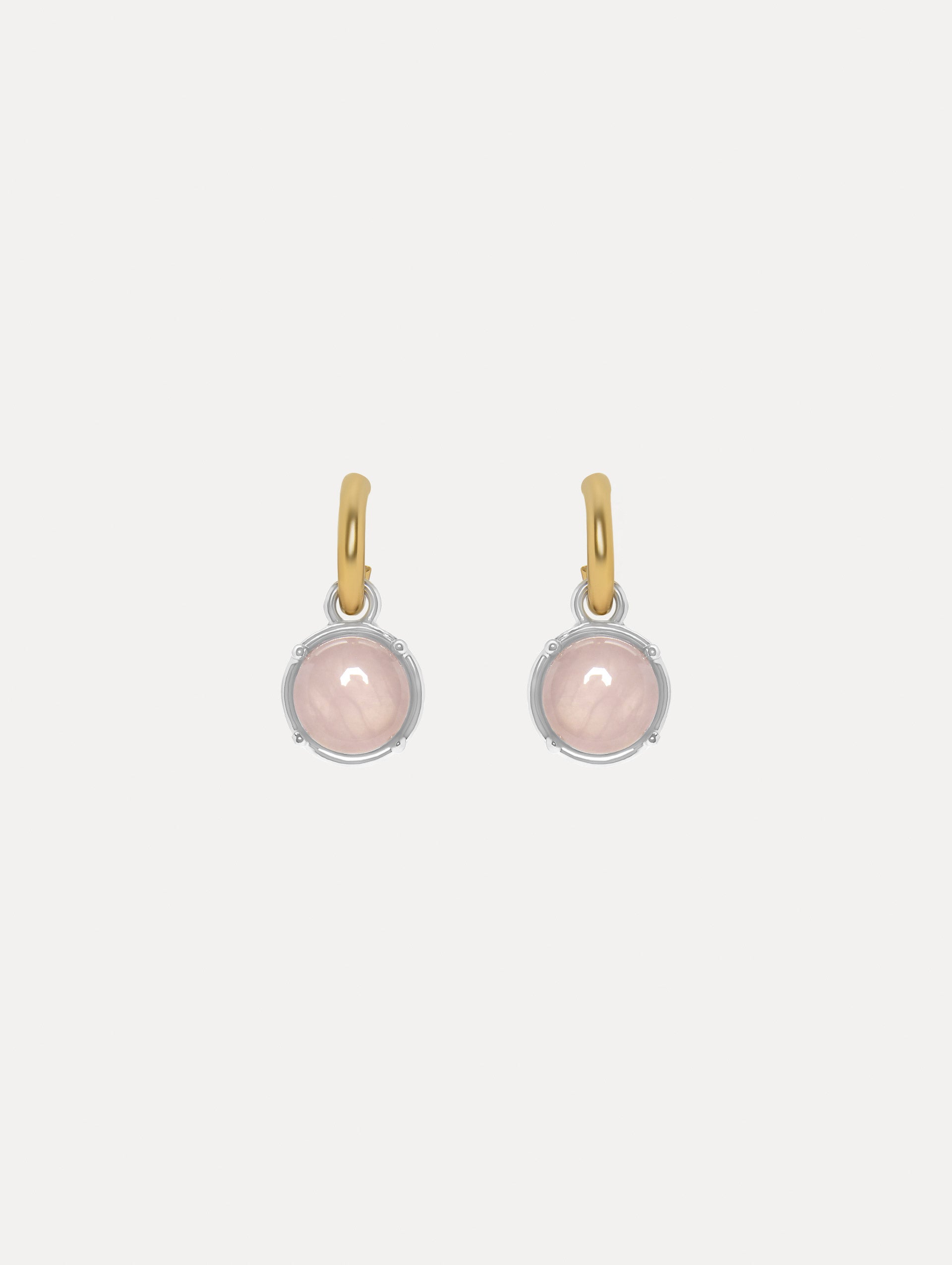 Natural Rose Quartz Cabochon Earrings for Women – Healing Crystal Jewelry for Meditation, Yoga & Spiritual Gifts