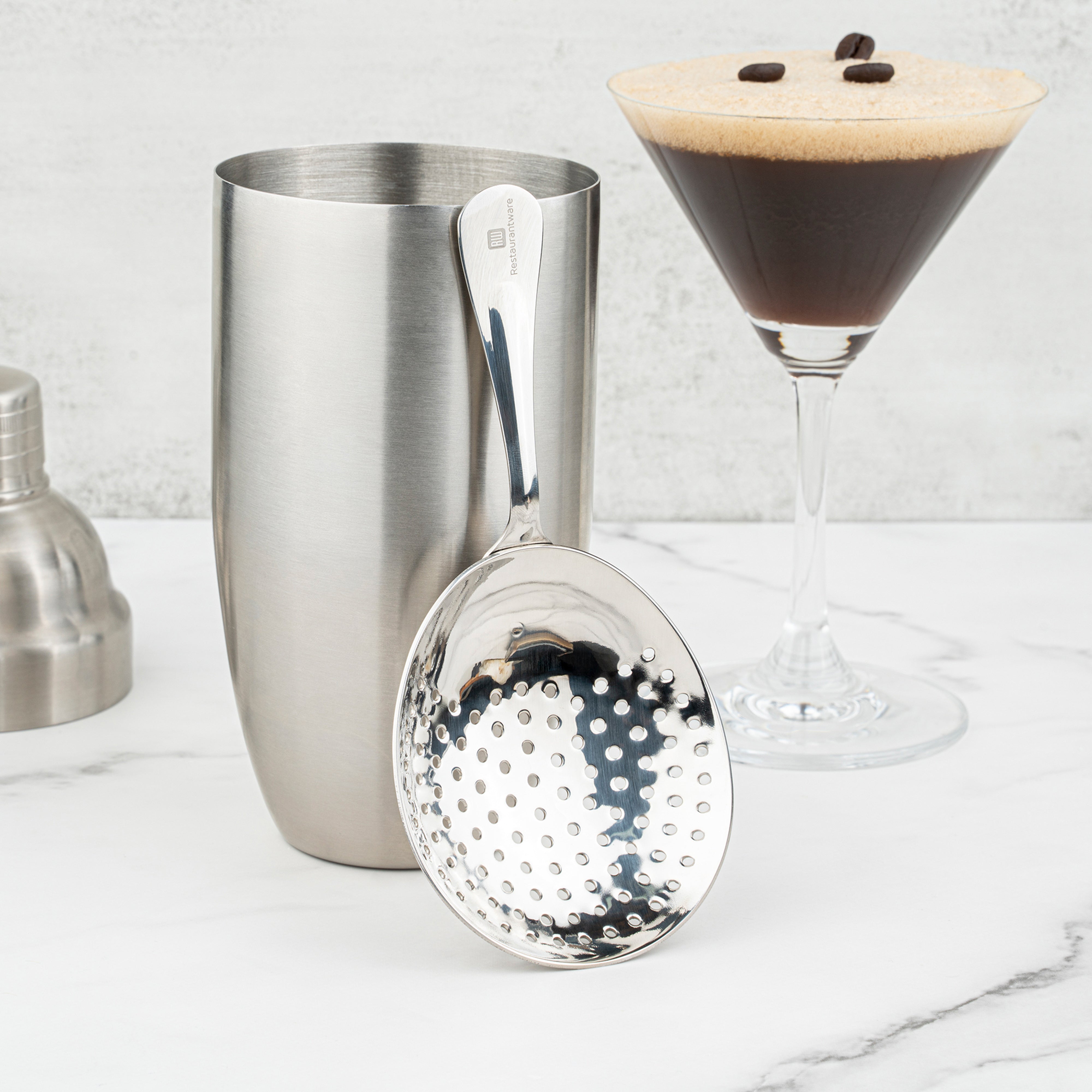 Premium Bar Lux Stainless Steel Julep Strainer - 6.5