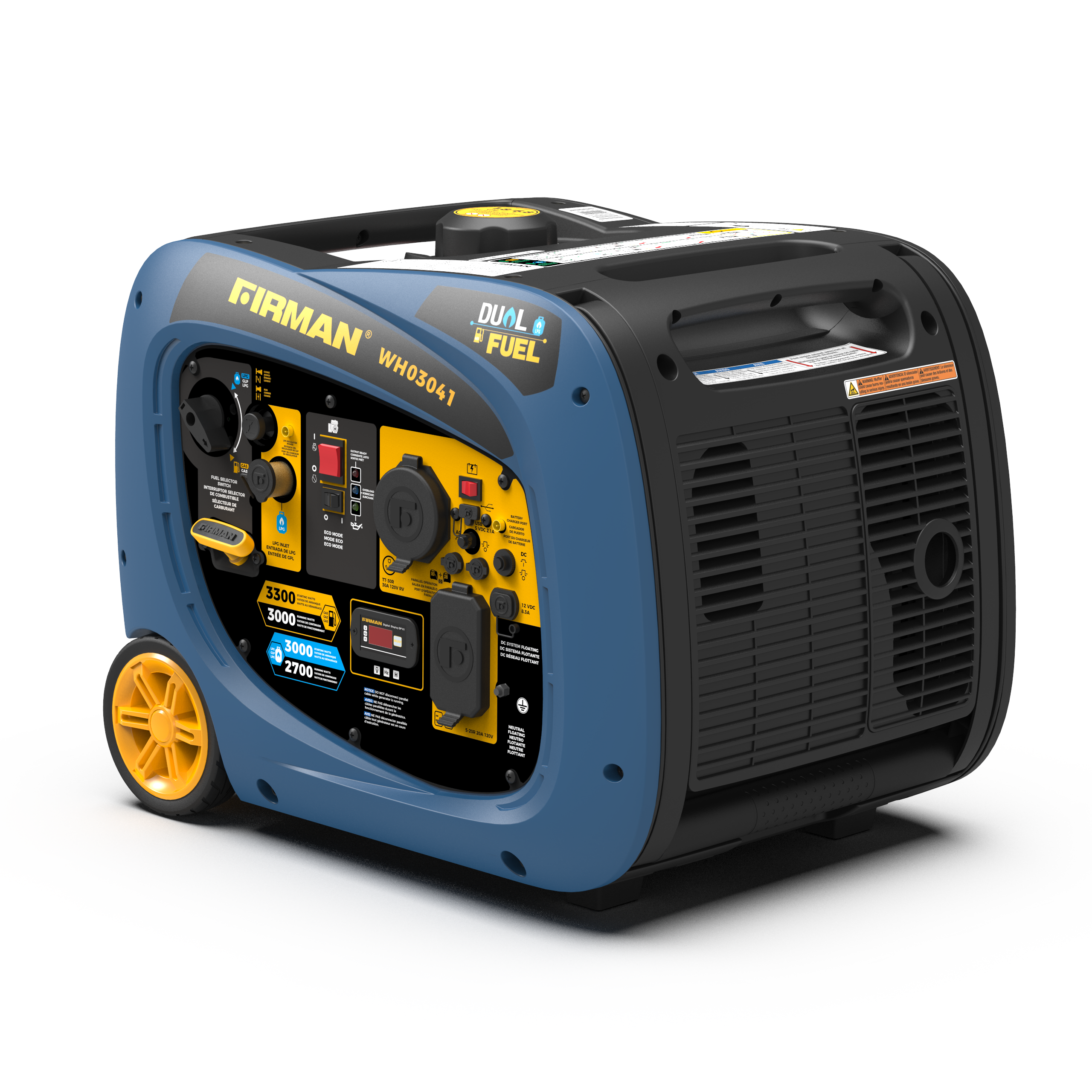 3300W Dual Fuel Inverter Generator - Portable & Quiet Power Solution for Camping, RV, Home Backup & Outdoor Activities
