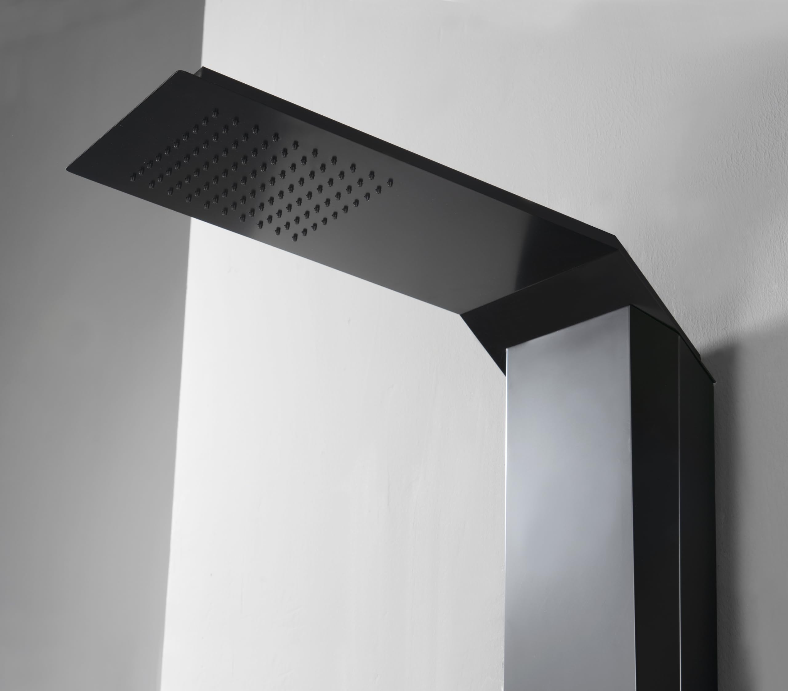 BWE Stainless Steel Shower Panel Tower System - 3-in-1 Multi-Function Shower Panel with Rainfall Shower Head, Body Jets & Handheld Spray - Wall Mount Matte Black Shower Column for Spa-Like Bathroom Experience