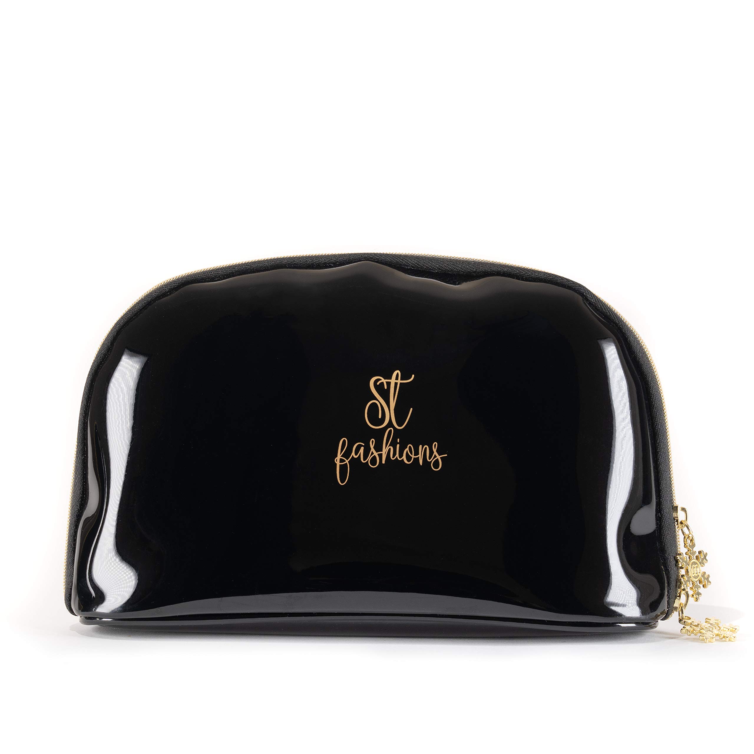 STFashions PU Leather Makeup Bag & Brush Case - Waterproof Cosmetic Organizer for Travel, Toiletries Pouch, Women's Beauty Gift Set - Perfect for Daily Use & Vacation Essentials (Medium)