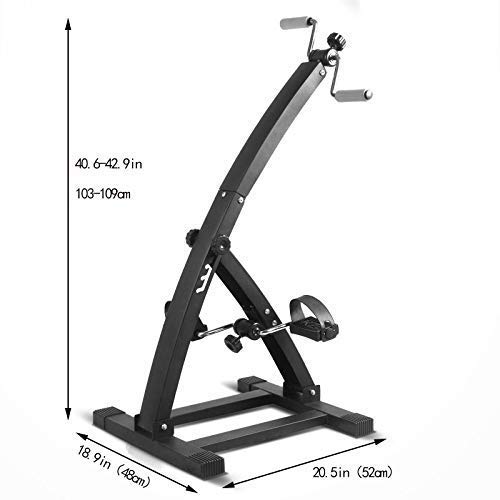 Deluxe Folding Pedal Exerciser - Portable Arm & Leg Workout Machine with Adjustable Resistance, Compact Desk Cycle for Office & Home Fitness - Perfect for Low Impact Exercise While Working, Watching TV or Rehab