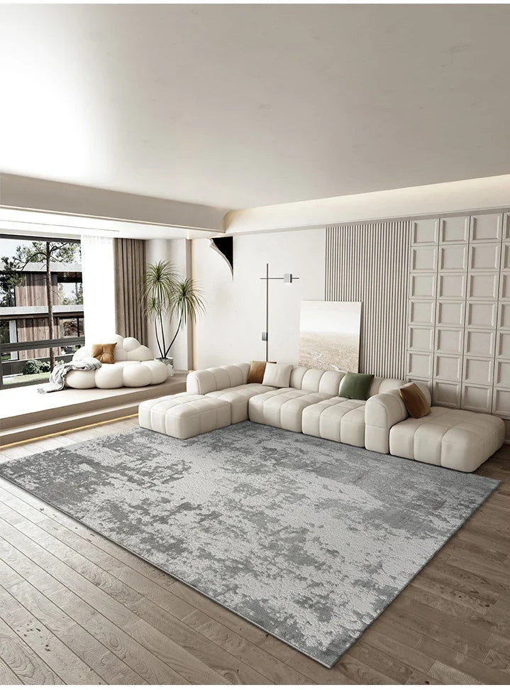 Contemporary Gray Tufted High Pile Rug with 3D Geometric Design - Soft Modern Area Rug for Living Room, Bedroom & Office Decor