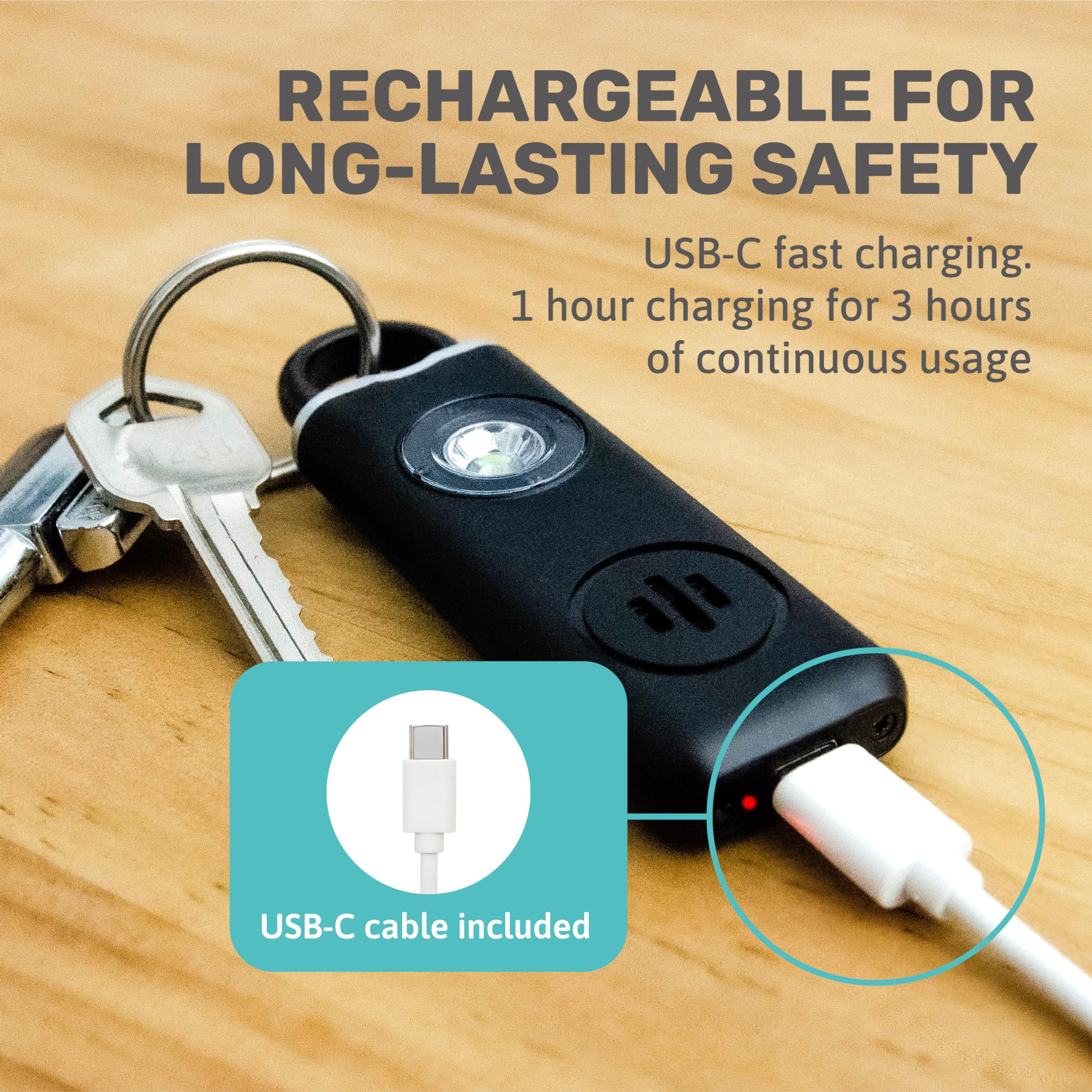 Personal Safety Alarm for Women, Men & Kids - 130dB Loud Security Alarm with Strobe Light, Waterproof & Travel-Friendly Self Defense Keychain (Milky White) - Perfect for Jogging, Night Walks, College Campus & Emergency Situations
