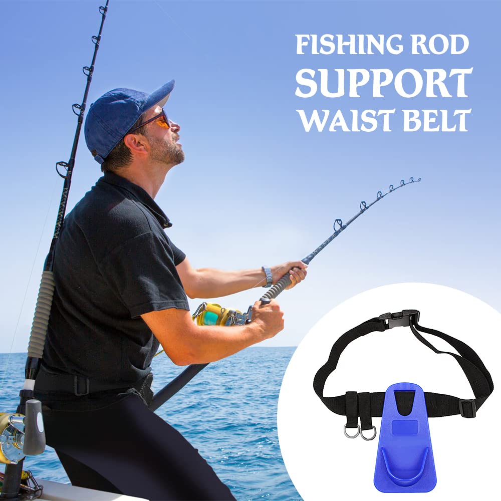 Adjustable Fishing Waist Belt with Rod Holder - Padded Tackle Storage for Comfortable Hands-Free Fishing - Perfect for Shore, Boat & Kayak Anglers