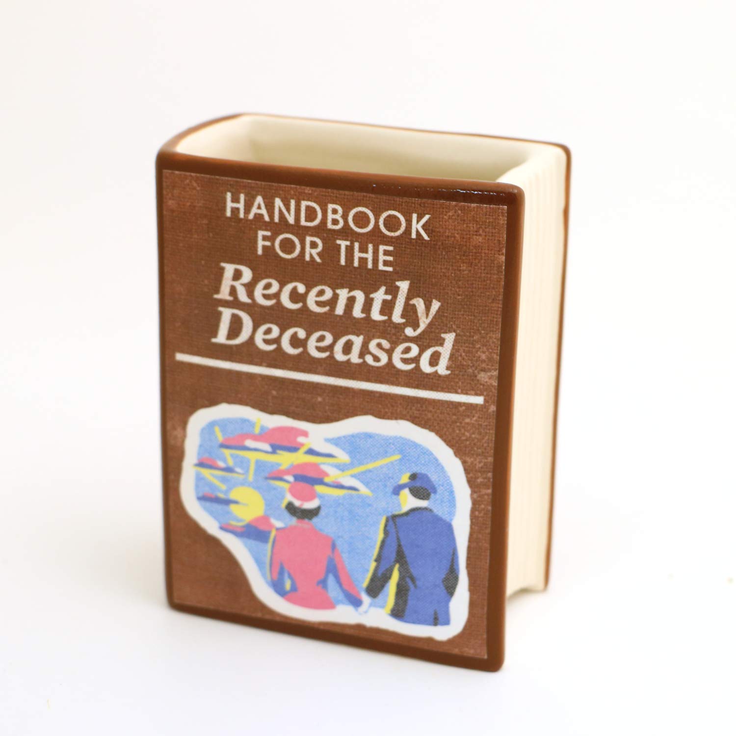 Handbook for the Recently Deceased - Unique Pencil Holder & Book Vase - Gothic Home Office Decor & Gift Idea for Halloween, Dark Academia Lovers