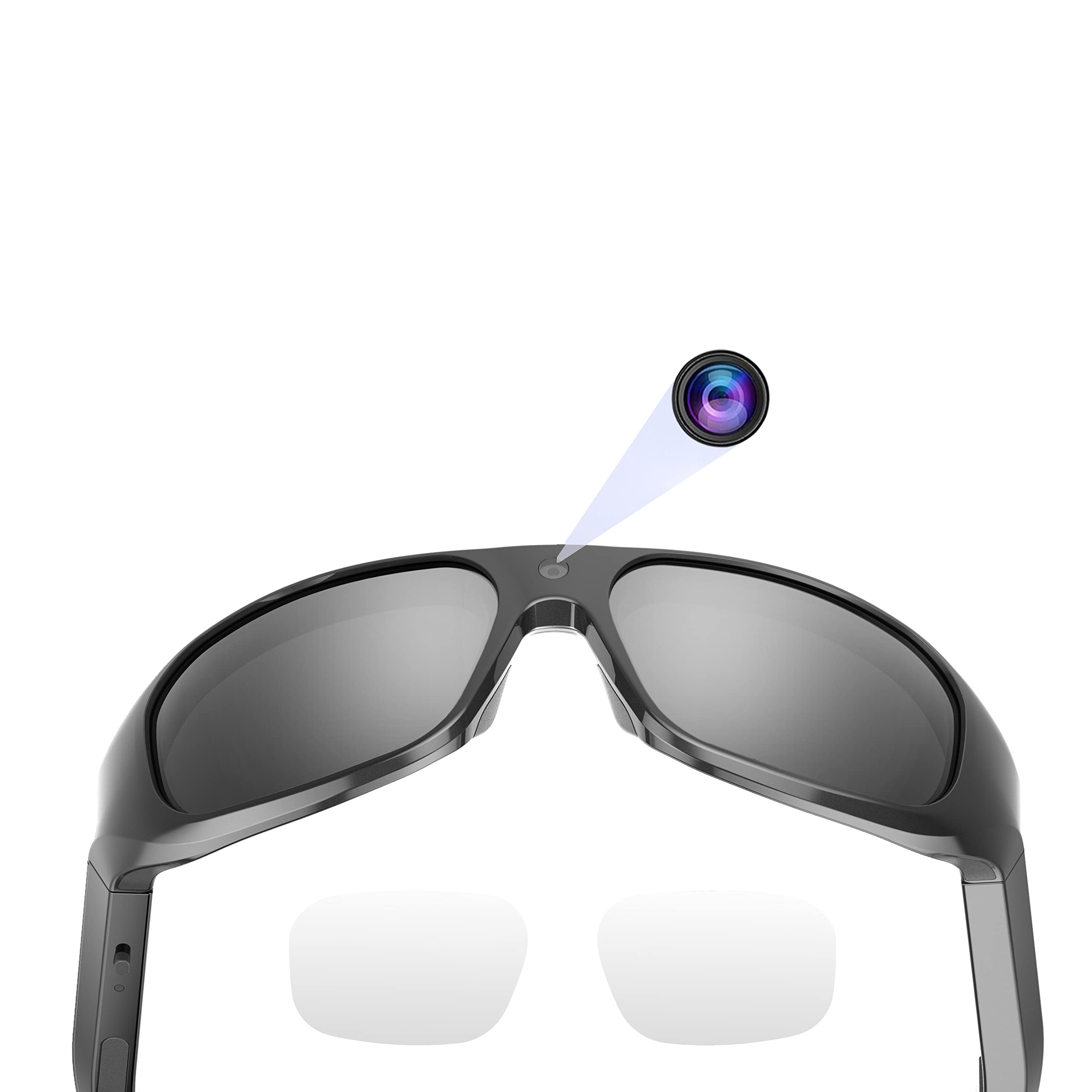 OhO 4K Ultra HD Smart Camera Glasses with 32GB Built-in Memory & UV400 Sunglasses Lens - Hands-Free Recording for Outdoor Sports, Cycling, Hiking and Travel Adventures