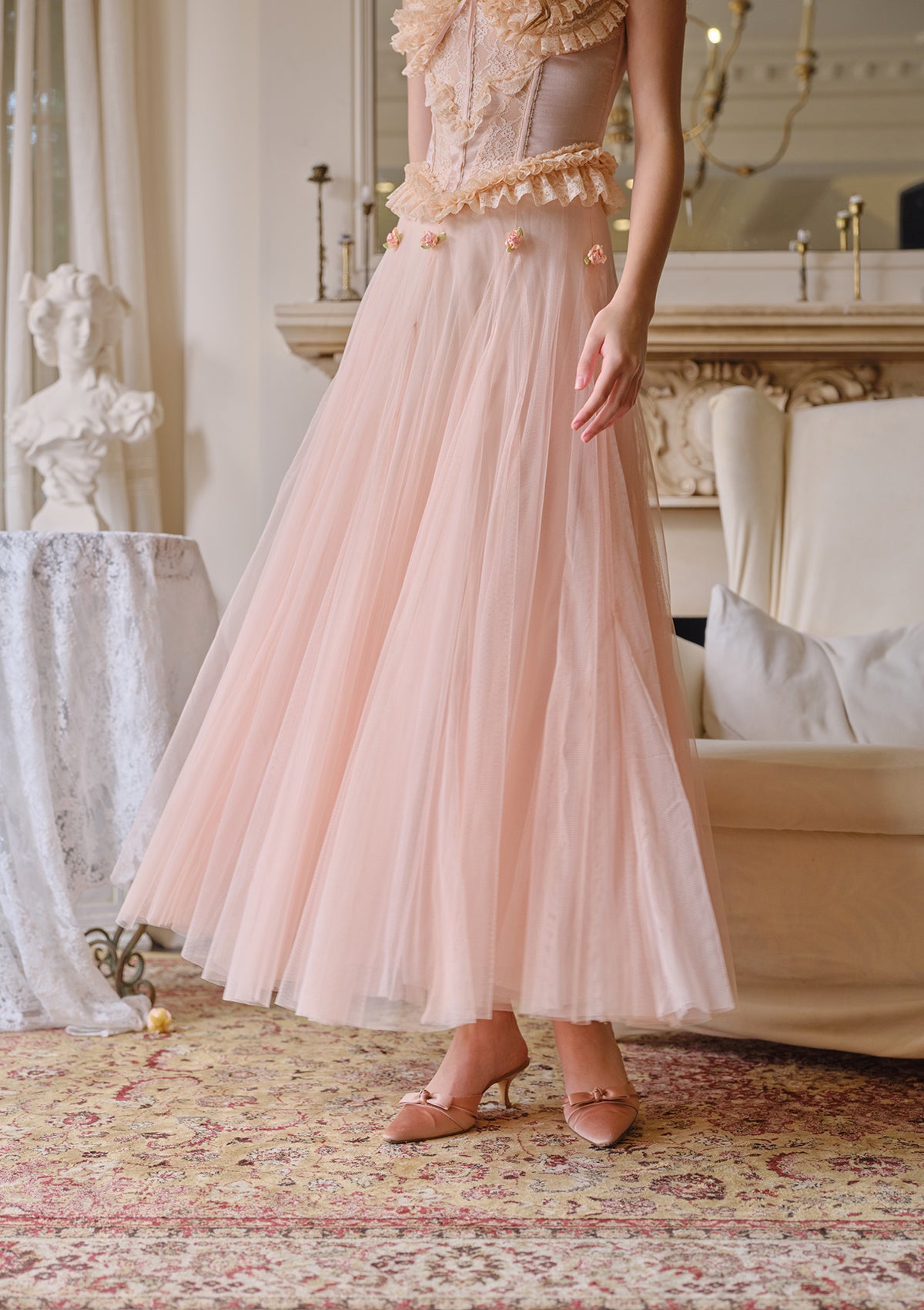 Peach Fairy Gauze Skirt - Flowy Summer Maxi Skirt for Women | Boho Beach Cover Up, Festival Outfit, Vacation Dress