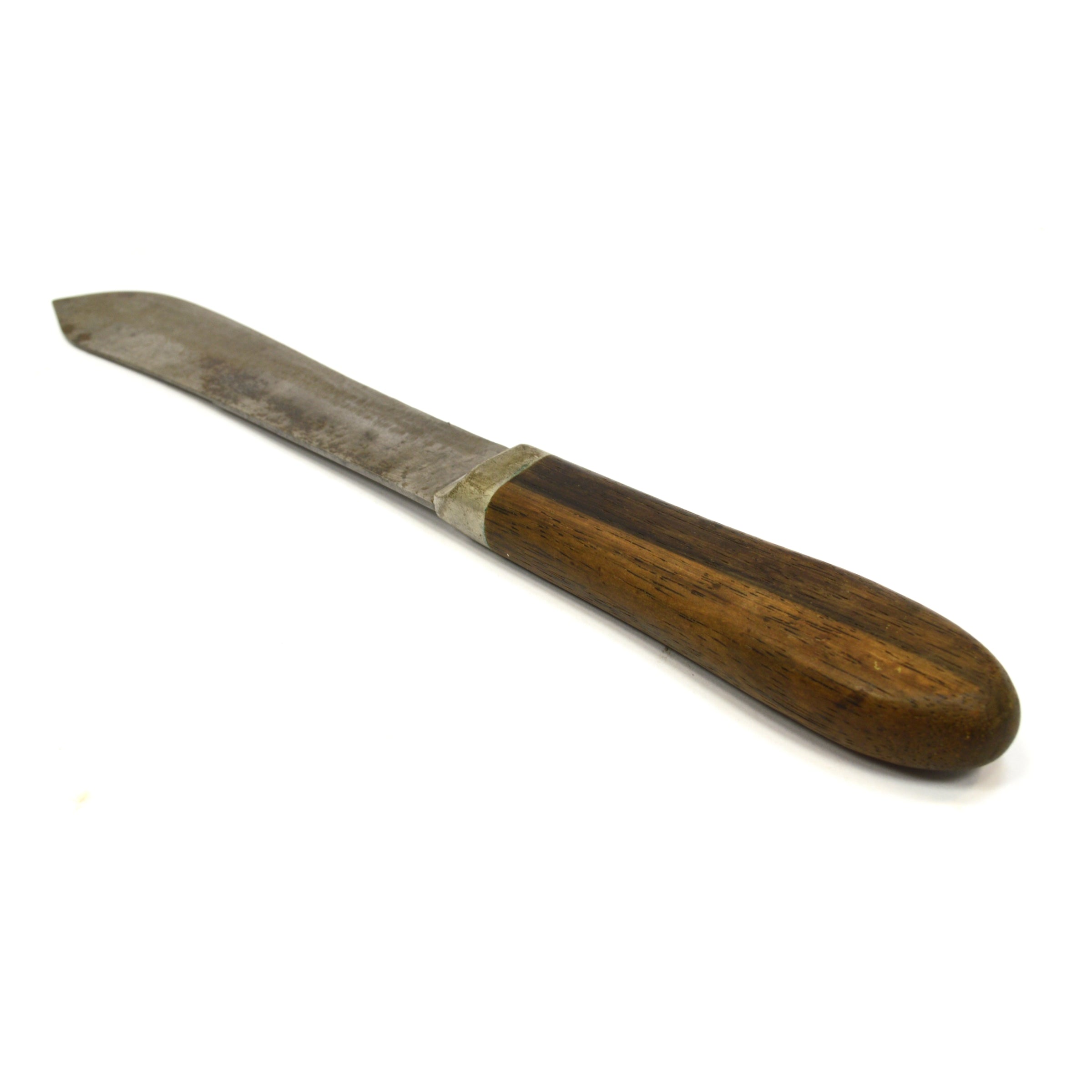 Vintage J. Russell Green River Works Knife with Script Logo & Pewter Bolstered Handle - Hunting, Camping, and Outdoor Survival Tool