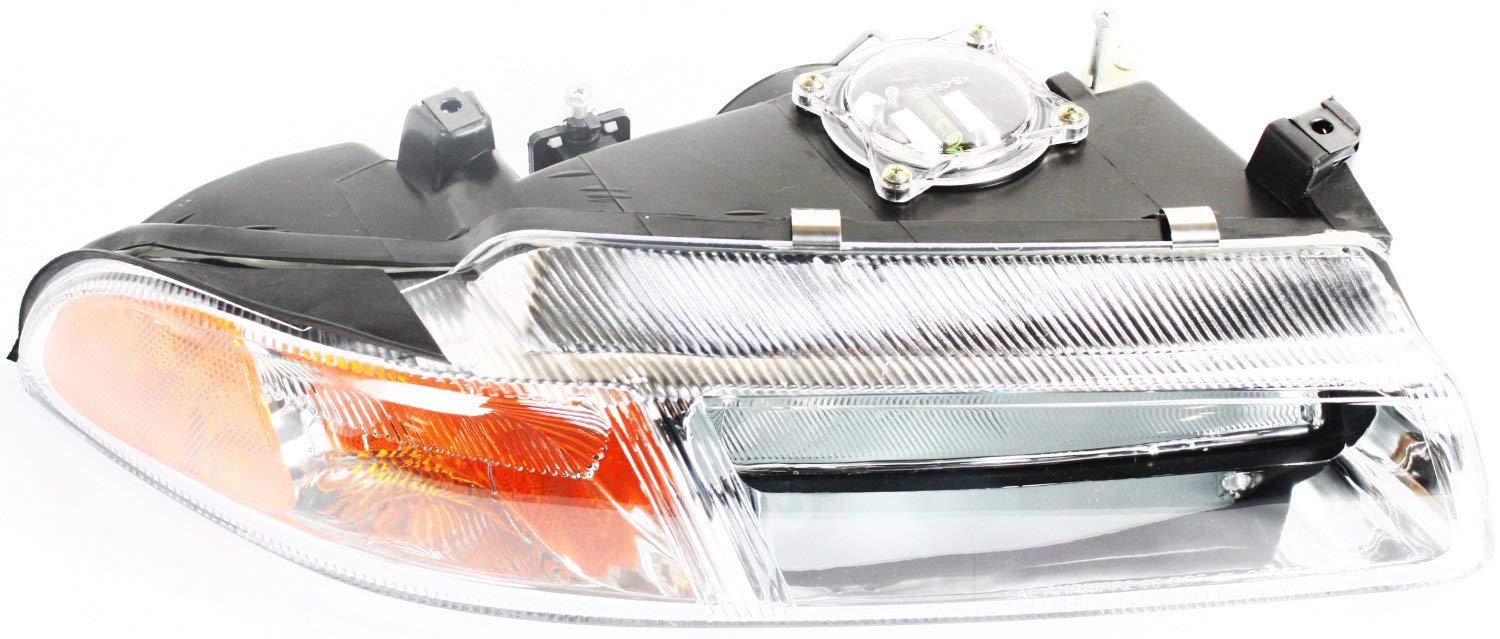 Dodge Stratus 1995-2000 Replacement Headlight Assembly - Driver & Passenger Side Halogen Headlamp with Bulbs, Fits Chrysler Cirrus, Improved Beam Pattern (Replaces #4630873AB, 4630872AB) - Perfect for Night Driving & Vehicle Restoration Projects