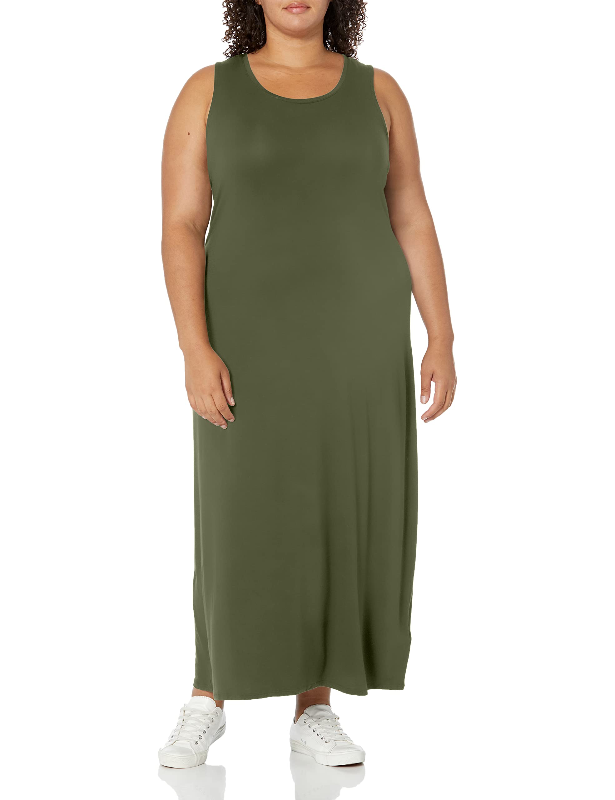 Amazon Essentials Women's Tank Maxi Dress - Flowy Summer Casual Dress with Pockets, Plus Size Options | Perfect for Beach, Vacation & Everyday Wear