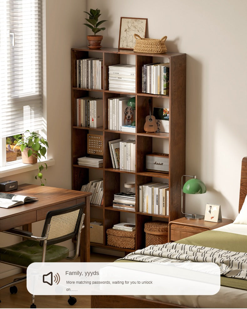 Oak & Beech Solid Wood Modular Bookshelf - Customizable Storage for Home Office, Living Room & Bedroom