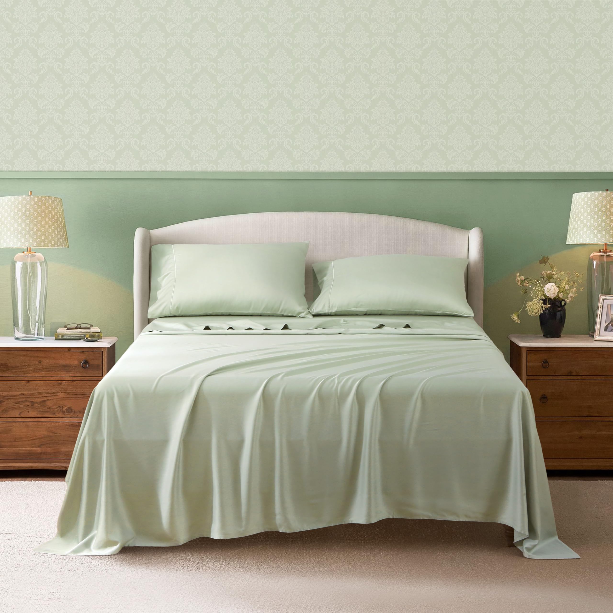Bamboo Rayon Cooling Bed Sheets Set - King Size, Deep Pocket (16