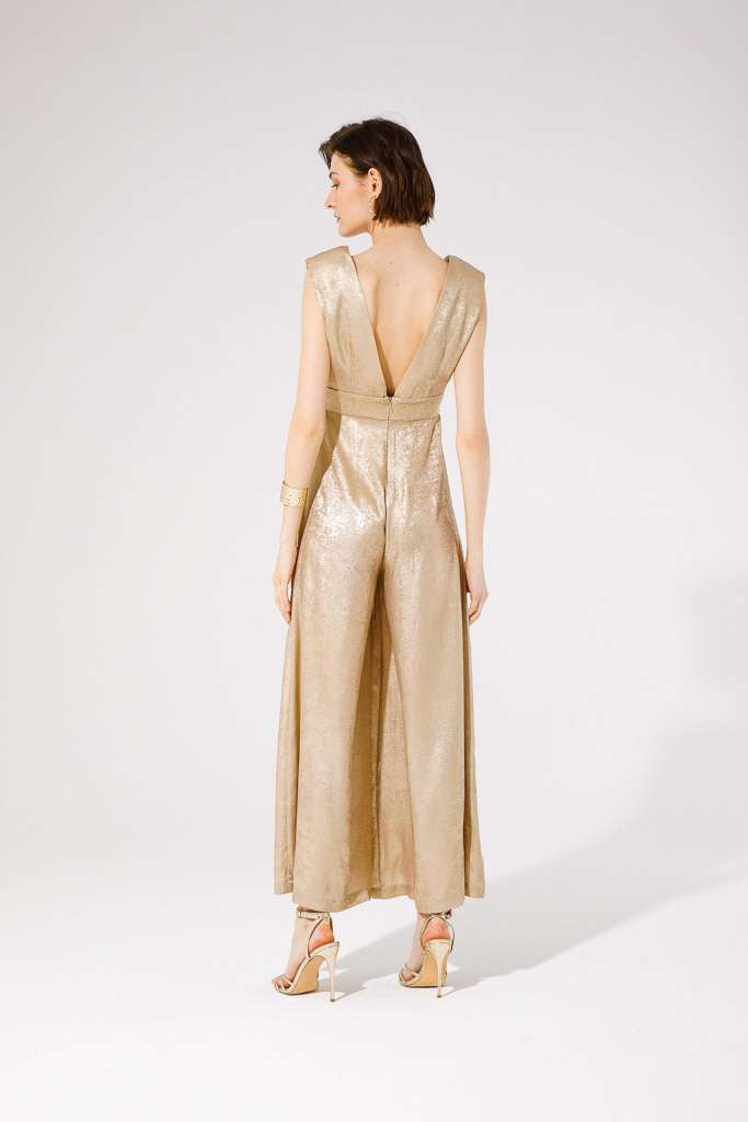 Magic Jumpsuit for Women - Gold Sequin Party Romper | Elegant One-Piece Outfit for Nightclub, Festival & Special Occasions