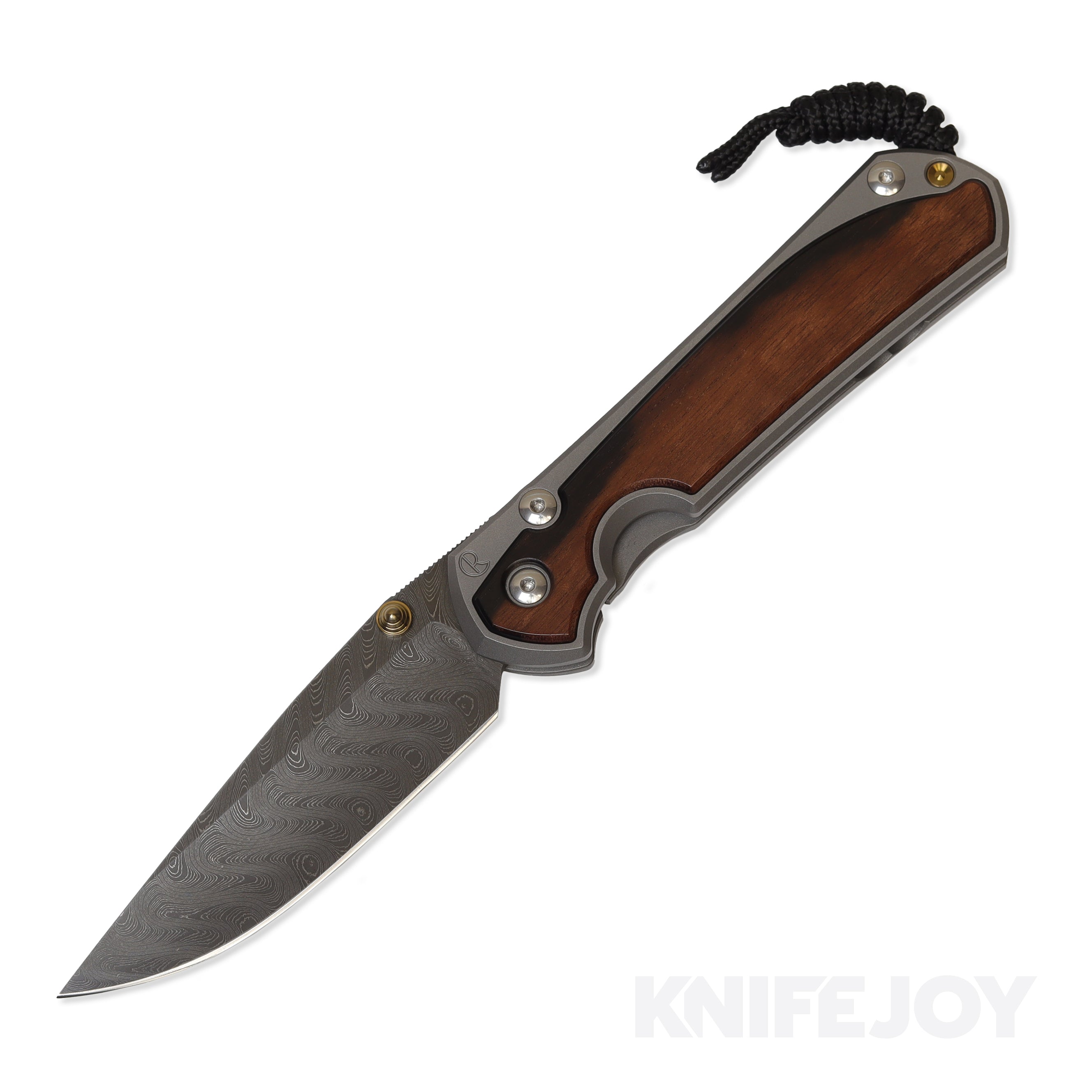 Chris Reeve Knives Large Sebenza 31 - Boomerang Damascus Drop Point Blade with Macassar Ebony Inlays & Matte Finish | Premium EDC Folding Knife for Outdoor, Camping, and Survival