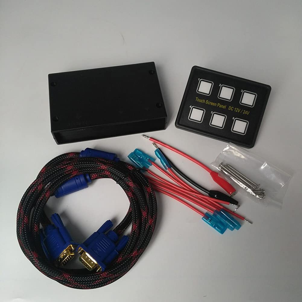 6-Way Switch Capacitive Touch Screen Panel - Waterproof Marine & Automotive Control (Black) - Perfect for Car Dashboard, Boat Console & RV Control Systems