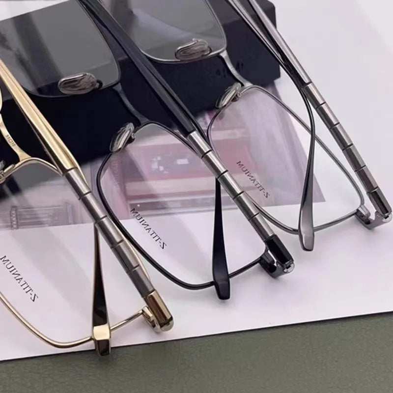 Aimee Men's Full Rim Square Titanium Eyeglasses 27019 - Lightweight Durable Frame for Work, Reading & Everyday Use