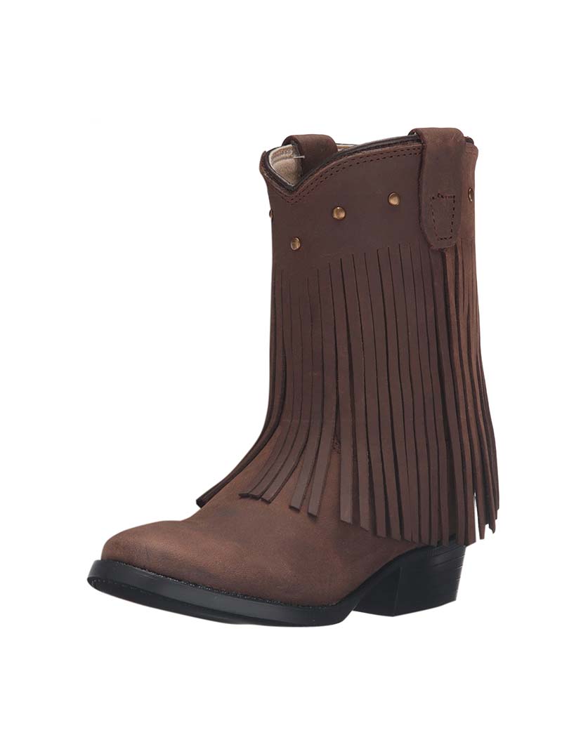 Old West 3125 Kids Western Fringe Boots - Comfortable Brown Cowboy Boots for Boys & Girls - Perfect for Rodeo, Halloween Costume & Country Dance