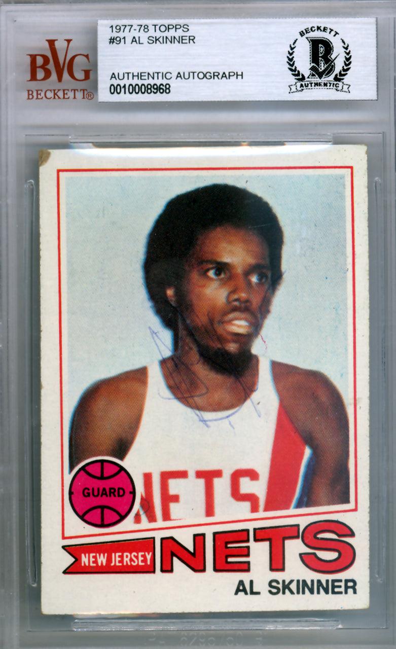 Al Skinner Autographed 1977 Topps #91 Basketball Card - New Jersey Nets - Beckett BAS Certified #10008968 - Perfect for NBA Memorabilia Collectors and Sports Fans Display