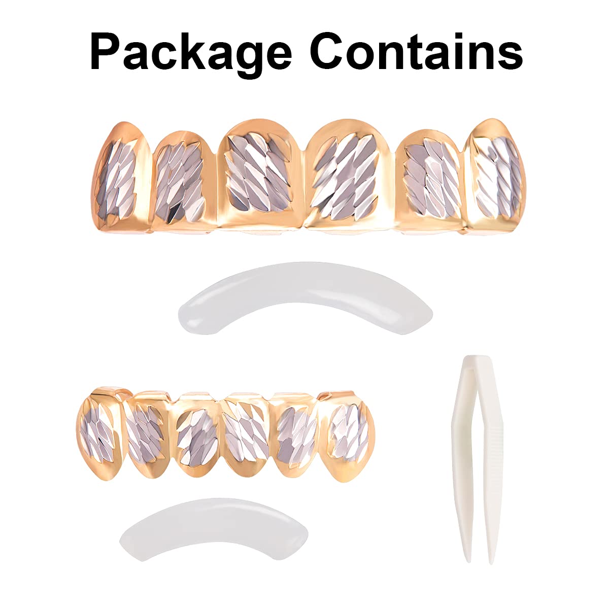 18K Gold Plated Hip Hop Grillz for Men & Women - Custom 6 Top & 6 Bottom Teeth Set in Gold/Silver - Perfect for Rap Performances, Music Videos & Street Fashion
