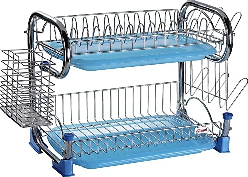 Premium AMOL® Stainless Steel Dish Drying Rack & Utensil Holder - Space-Saving Kitchen Organizer for Countertop, Sink, or Cabinet (Elegant Design) - Perfect for Small Kitchens, Apartments, and Dish Drainer Needs