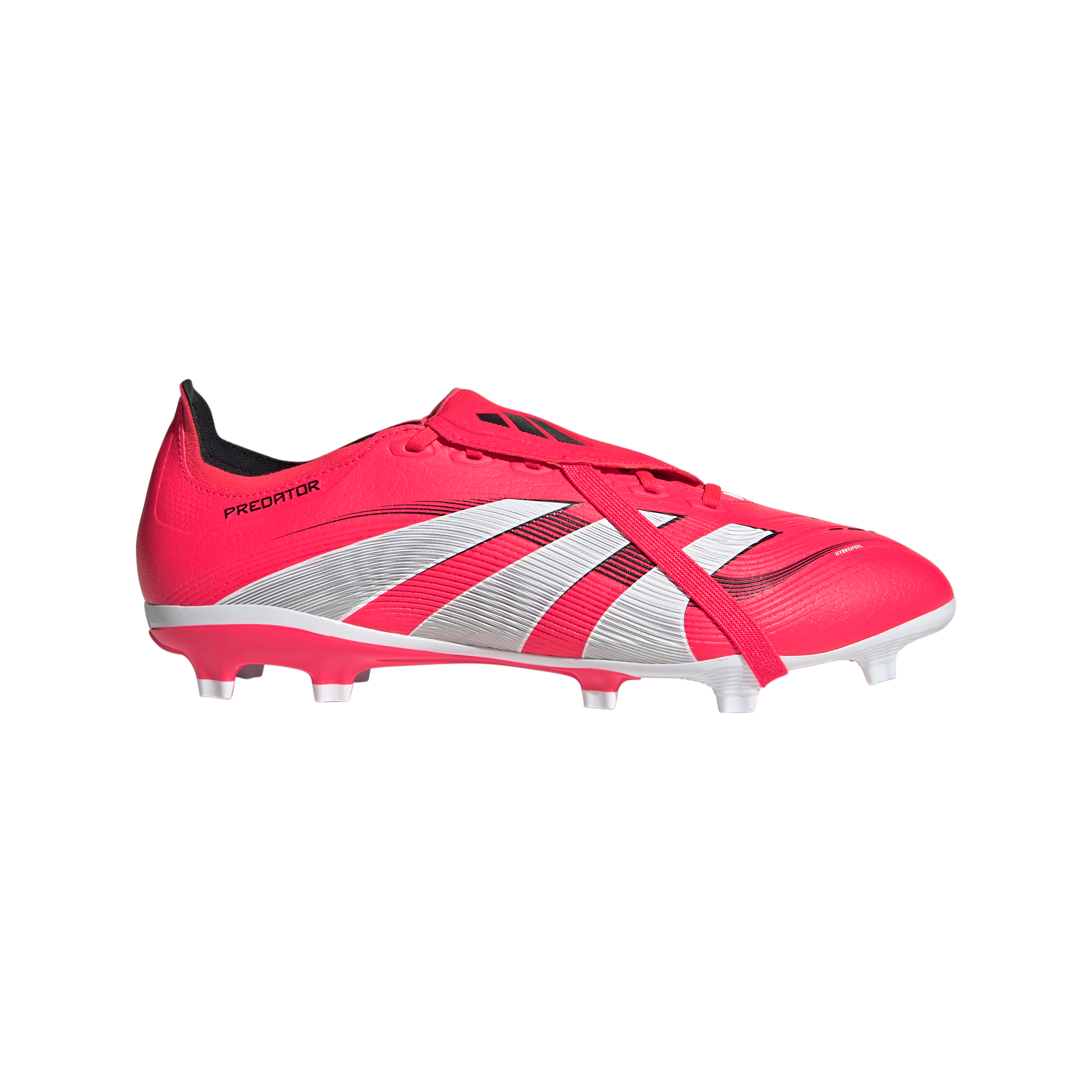 Adidas Predator League FG Soccer Cleats for Men - Fold Over Tongue Football Shoes in Lucid Red/White/Core Black | Perfect for Artificial Grass & Competitive Matches
