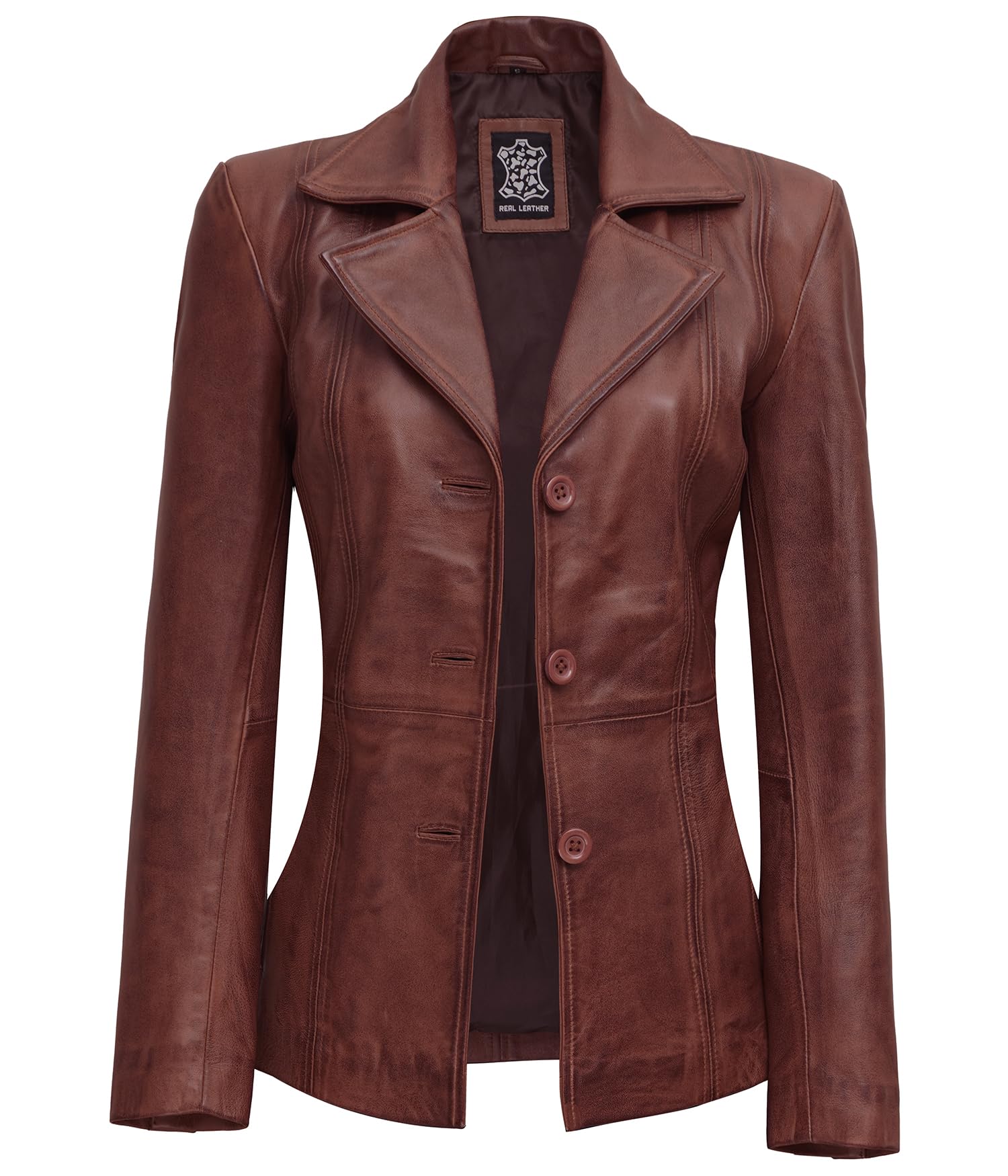 Genuine Lambskin Leather Blazers for Women - Business Casual Blazer Jackets - Premium Women's Office Wear for Professional & Formal Occasions