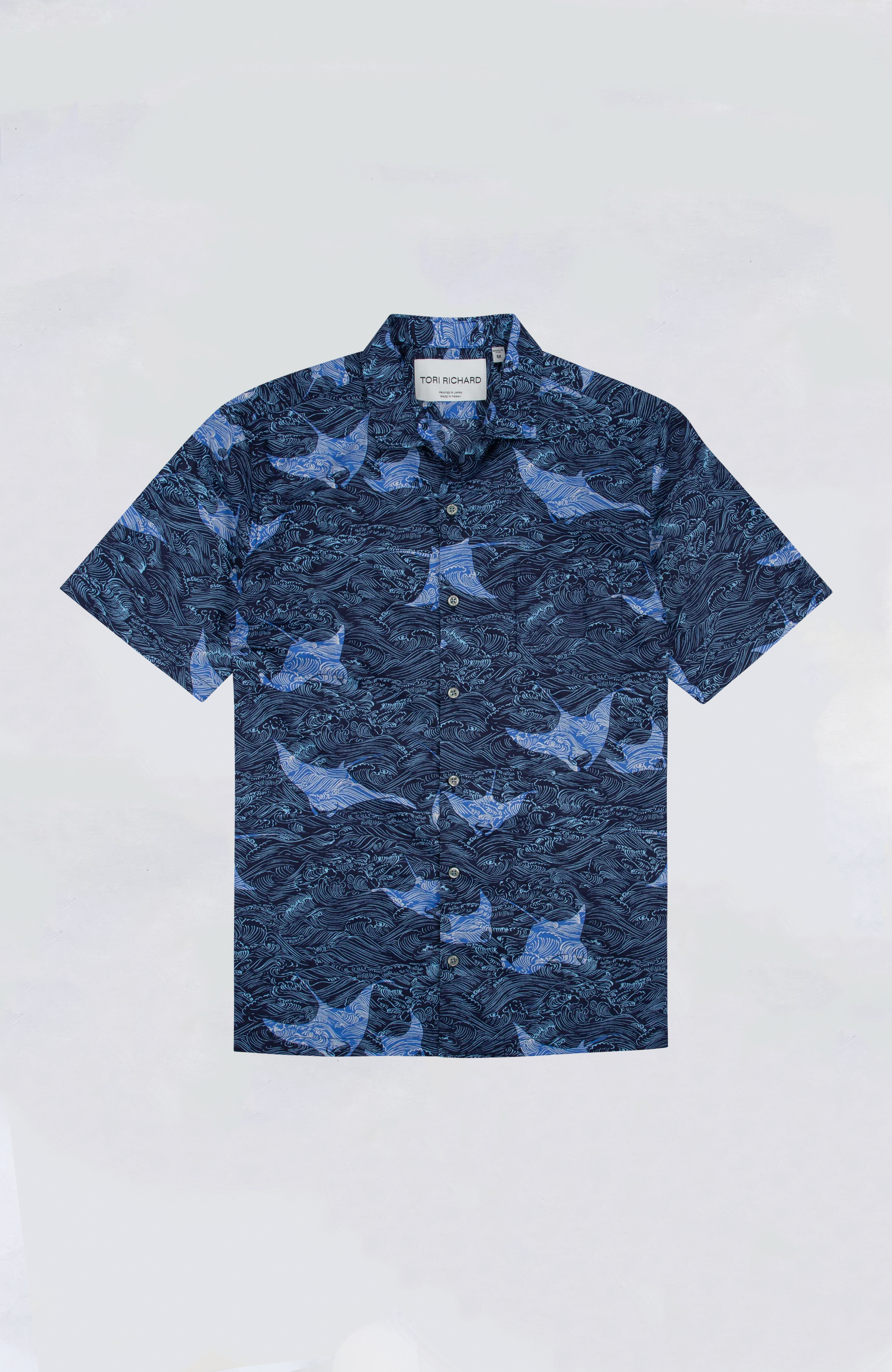 Tori Richard Manta Waves Aloha Shirt - Stylish Hawaiian Shirt for Men, Breathable & Comfortable, Perfect for Beach Vacation, Summer Party & Casual Wear