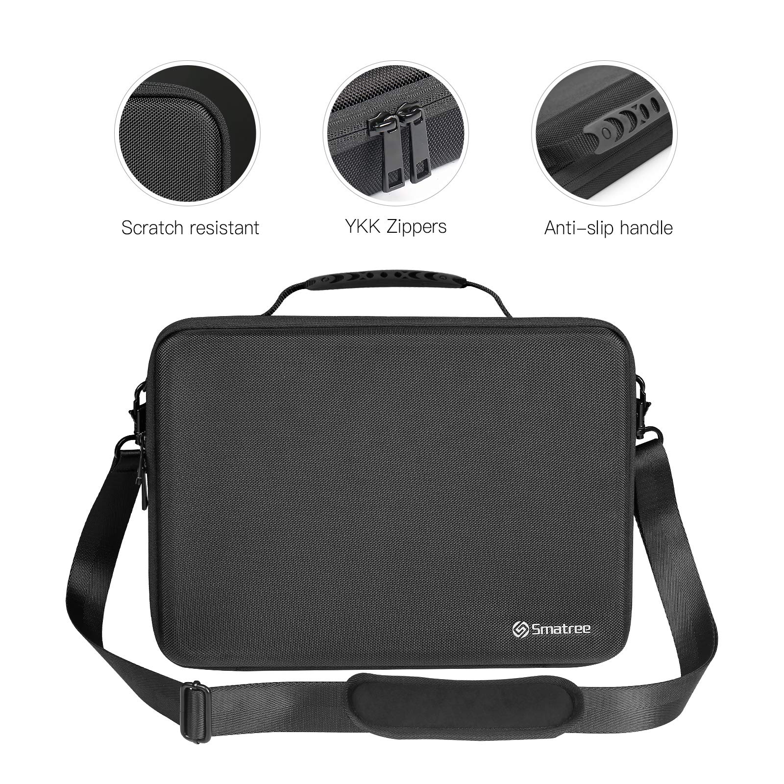 Smatree 13-14 Inch Laptop Shoulder Bag for MacBook Pro & Air - Durable Hard Shell Case with Accessory Compartment (UK/EU Power Plug Compatible) - Perfect for Business Travel, Commuting & College