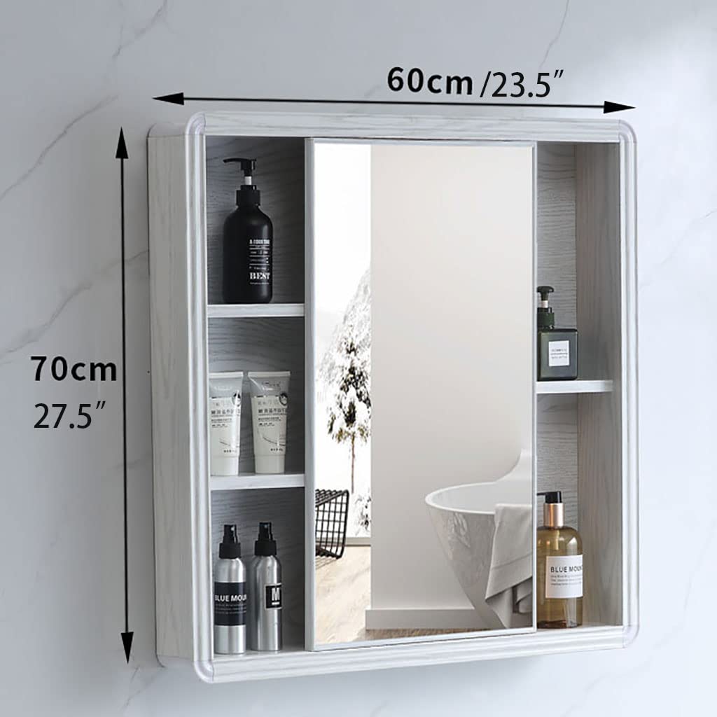 White Bathroom Mirror Cabinet - 23.5 x 27.5 Inch Wall Mount Medicine Cabinet with Storage - Perfect for Small Bathrooms, Vanities & Modern Home Decor
