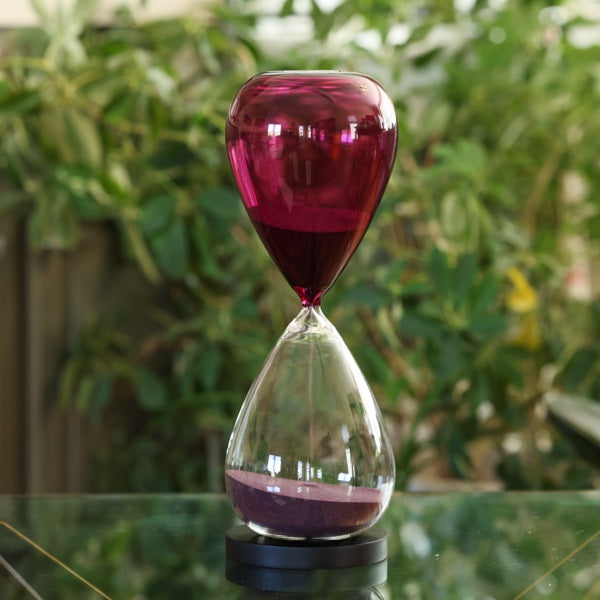 90 Minute Hand Blown Bicolor Sand Timer - Purple or Blue - Perfect for Board Games, Meditation & Classroom Activities