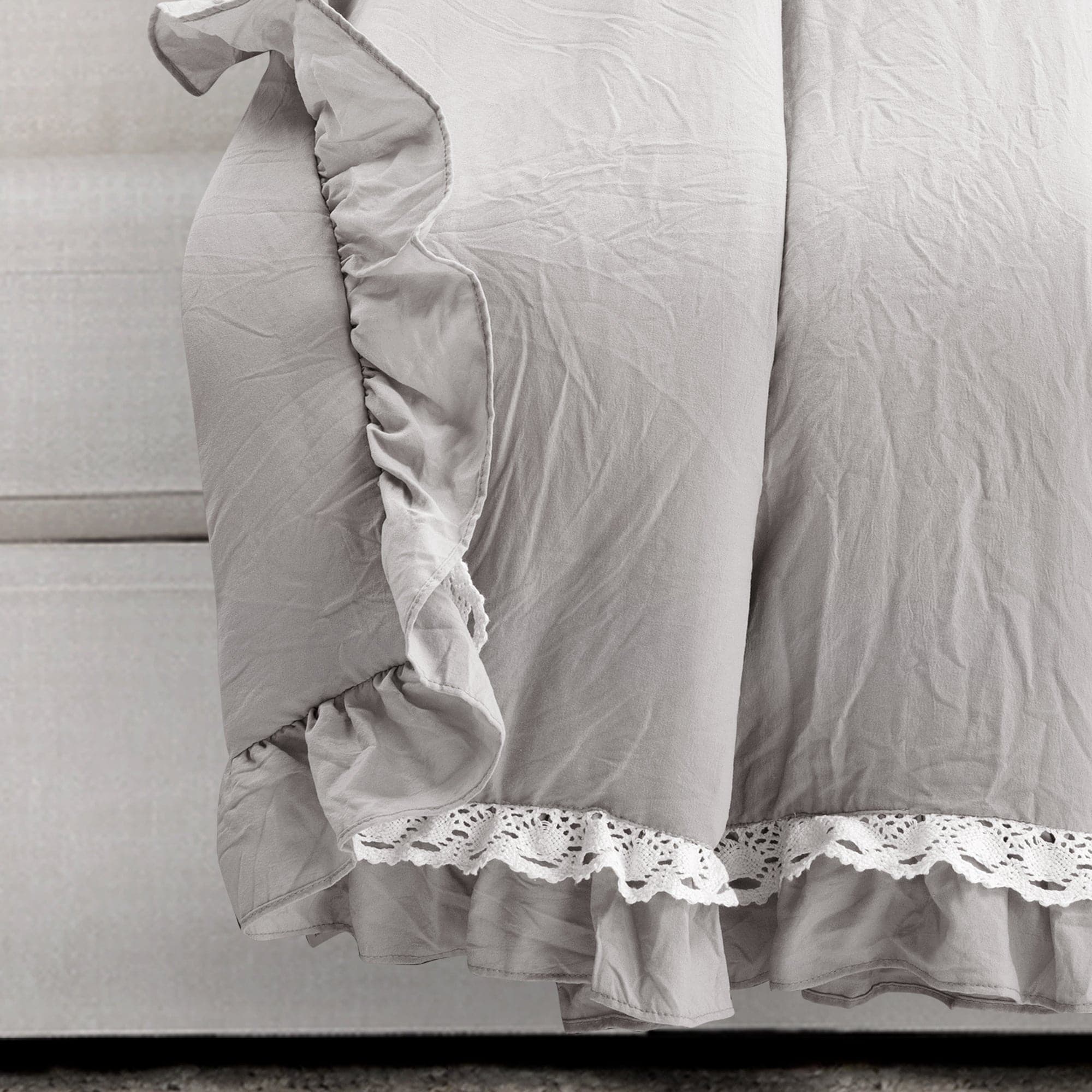 Ella Ruffle Lace Throw Blanket - Soft Decorative Knit Bedspread for Couch, Sofa & Bed - Perfect for Home Decor, Wedding Gift & Cozy Nights
