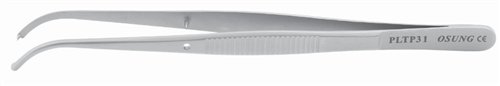 Osung PT22C Semkin Tissue Plier - Curved 125mm Surgical Forceps with 1