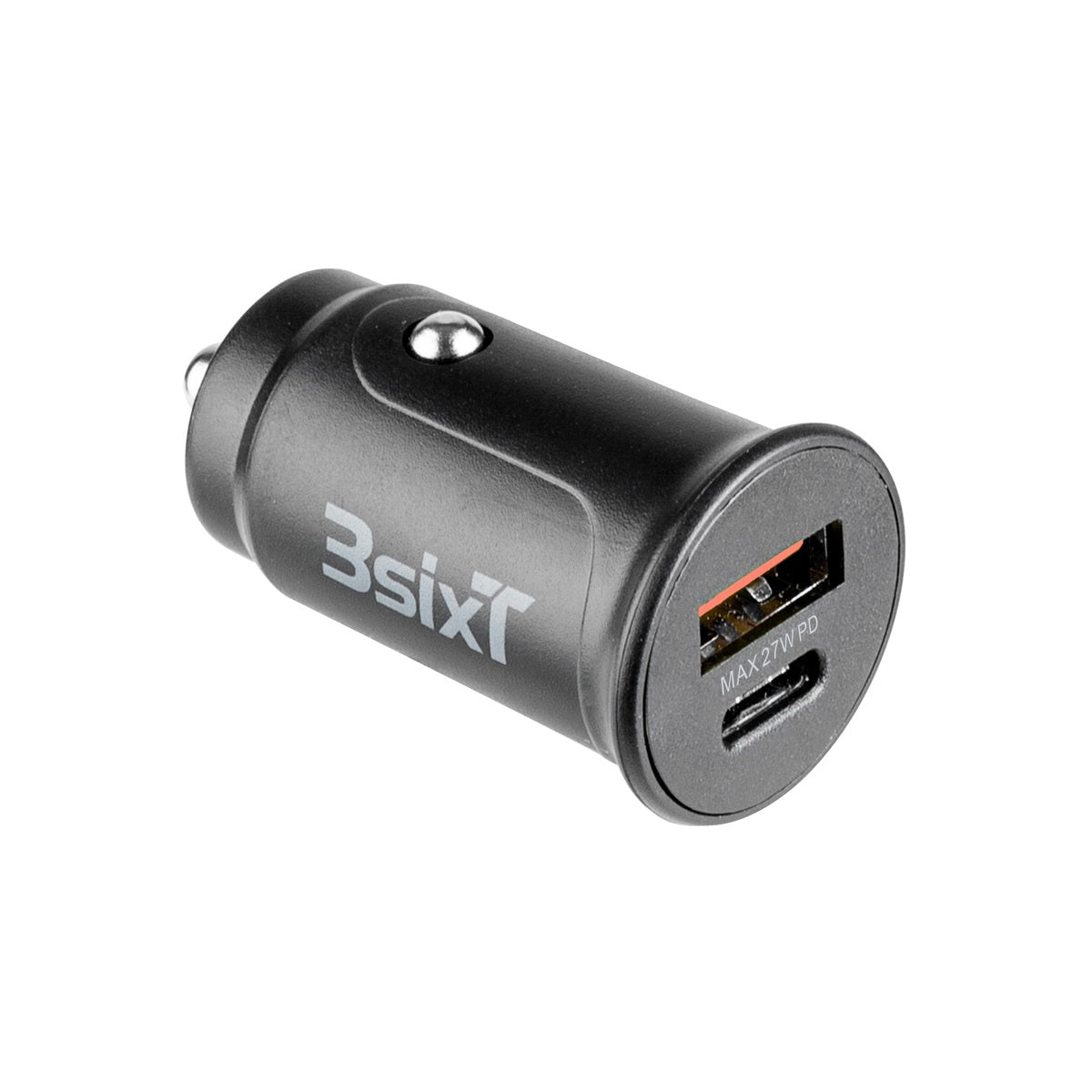 3sixT 20W Fast Car Charger with USB C to Lightning Cable - Black | Quick Charge for iPhone in Car, Travel & Commute