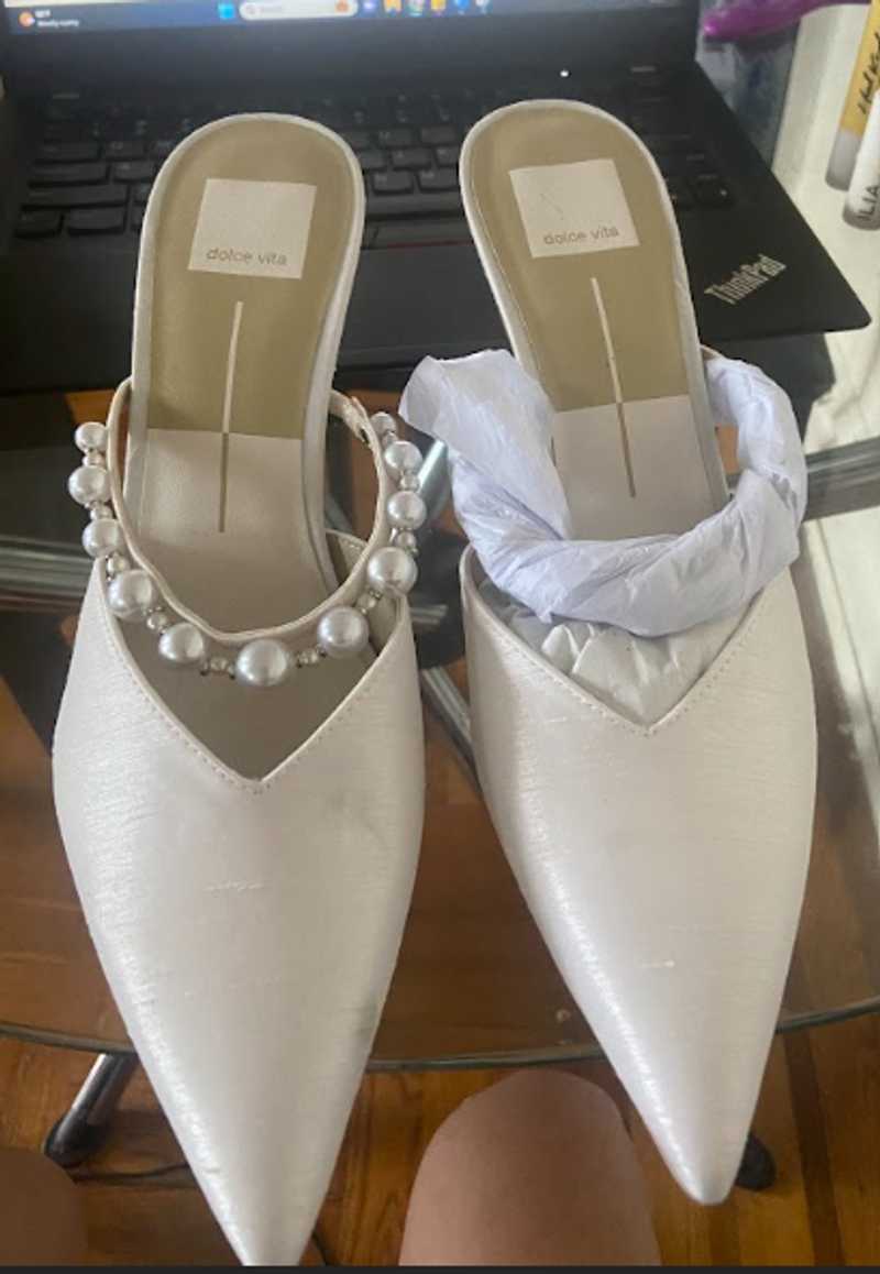KANIKA Women's Pearl Embellished Vanilla Silk High Heels - Elegant Evening Shoes for Weddings, Parties & Special Occasions