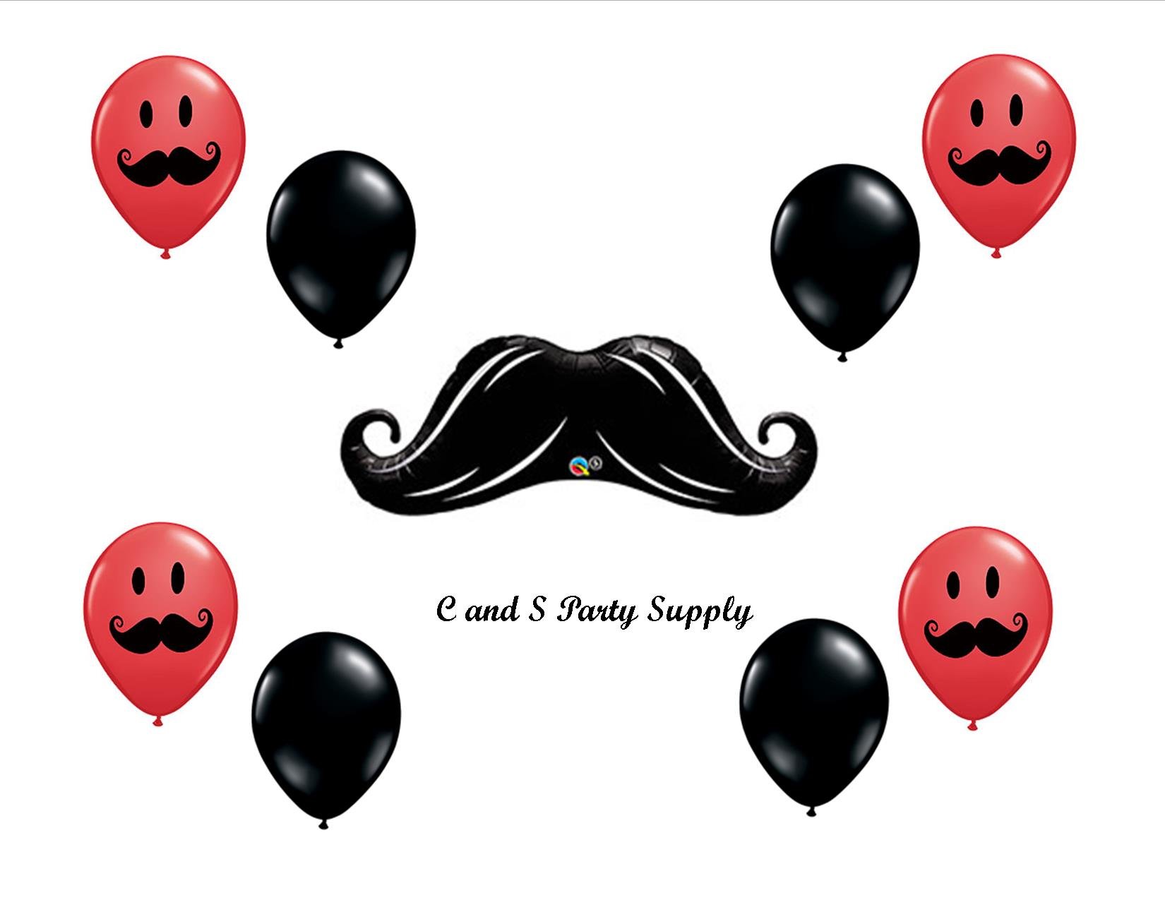 Red Mustache Madness Birthday Balloons Decorations - Fun Party Supplies for Baby Showers, Gender Reveals & Birthday Celebrations - Perfect for Themed Parties & Photo Backdrops