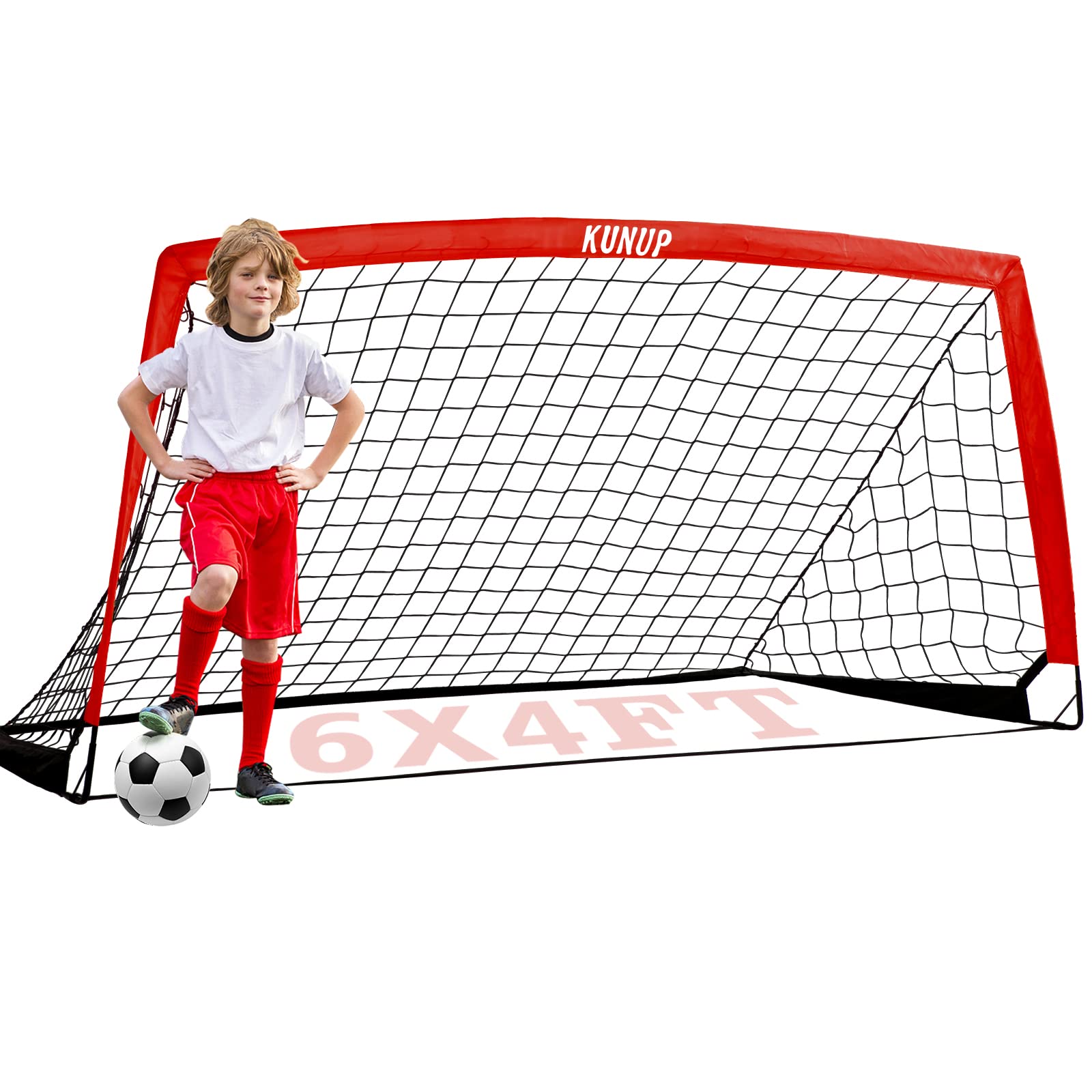 Foldable Soccer Goal for Kids & Adults - 5x3, 6x4, 9x5FT Portable Soccer Net with Carrying Bag - Backyard Training Equipment for Youth Soccer Practice, Outdoor Sports Games (Perfect for Backyard Drills, Team Practice, and Family Fun Activities)