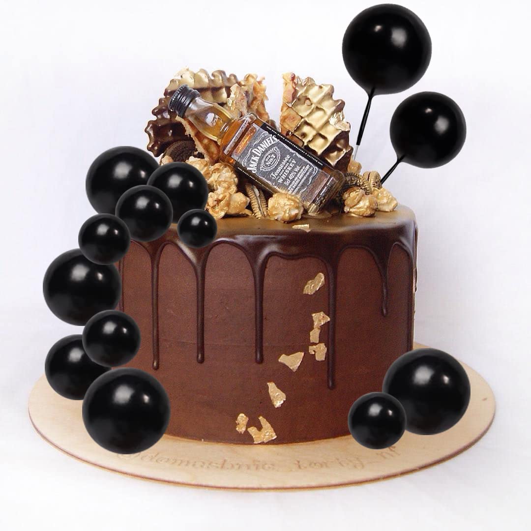 25 Pcs Pearl Foam Ball Cake Toppers - Ball Shaped Cake Insert Toppers for DIY Cupcake Decorations - Perfect for Birthday Parties, Christmas, Wedding, Anniversary & Baby Shower Cakes