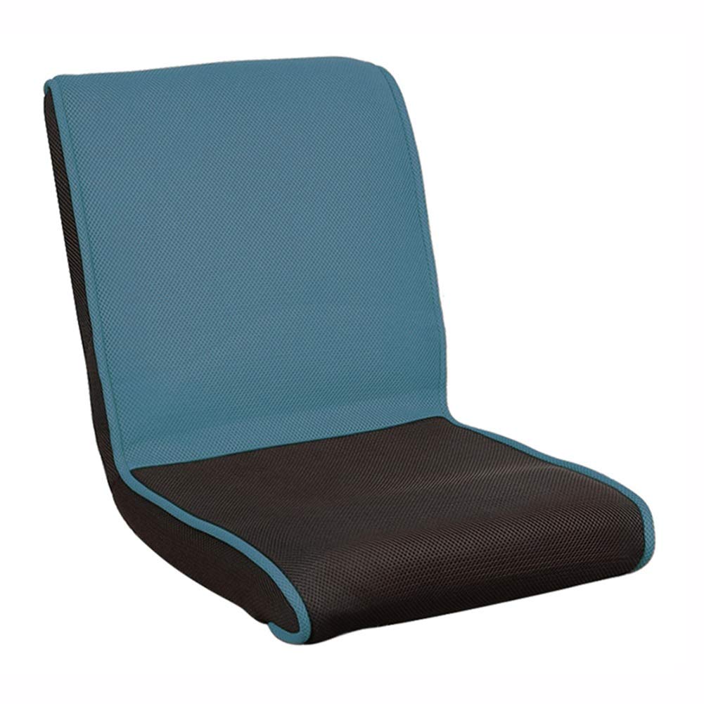 Ergonomic Foldable Bean Bag Floor Chair with Padded Backrest - Adjustable Recliner for Gaming, Reading & Relaxing - Comfortable for Kids & Adults (Blue) - Perfect for Bedrooms, Living Rooms & Dorm Rooms