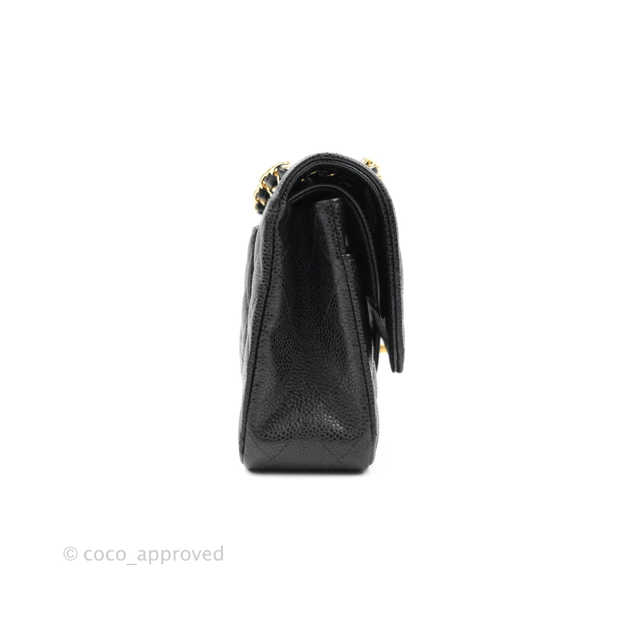 Chanel Classic Medium Double Flap Bag Black Caviar Leather with Gold Hardware - Luxury Shoulder Bag for Women, Perfect for Work, Parties & Special Occasions