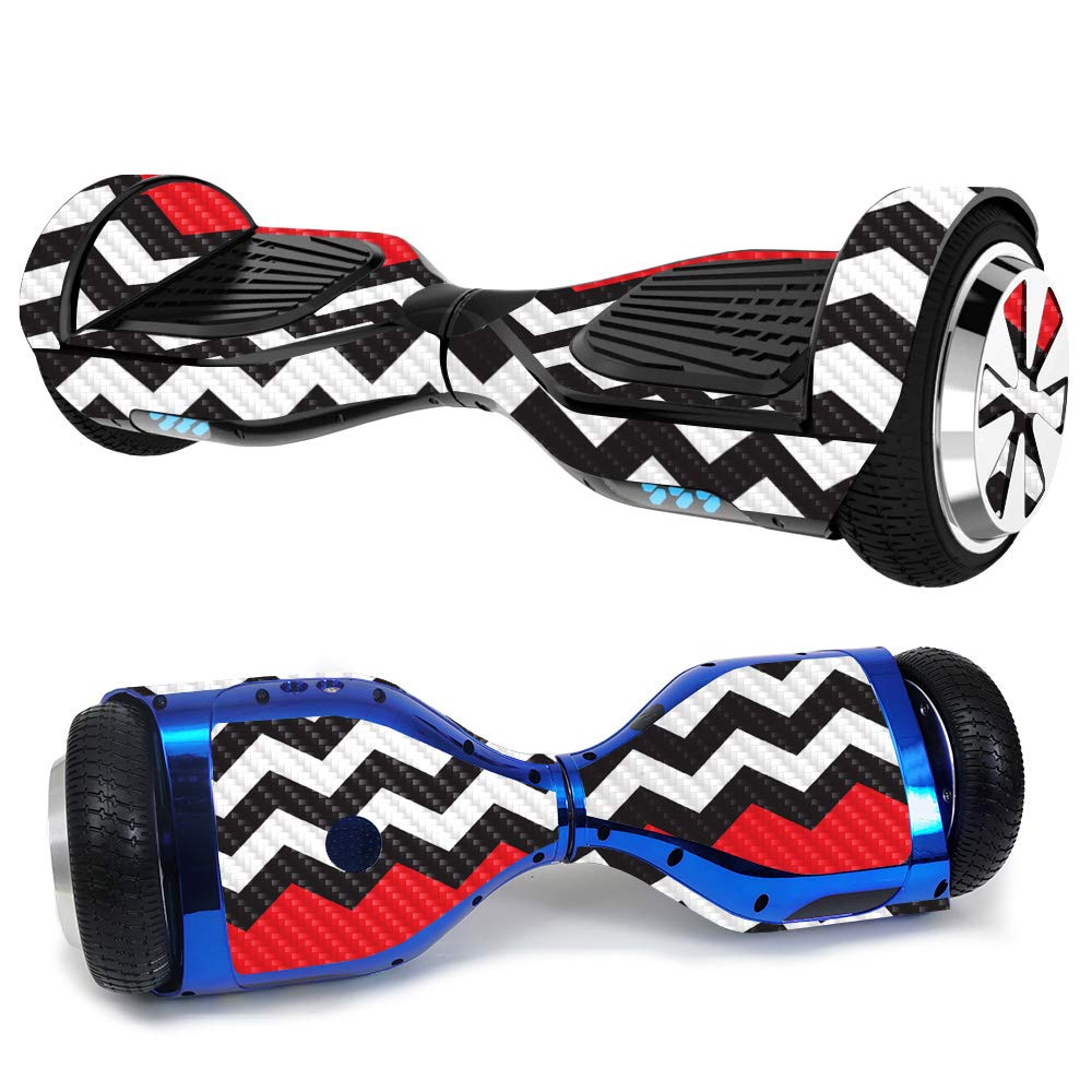 Premium Carbon Fiber Skin for Ultra Hoverboard - Red Chevron Design | Protective & Durable Textured Vinyl Wrap | Easy to Apply, Remove & Reusable | Made in USA | Perfect for Personalization & Scratch Protection on Electric Scooters