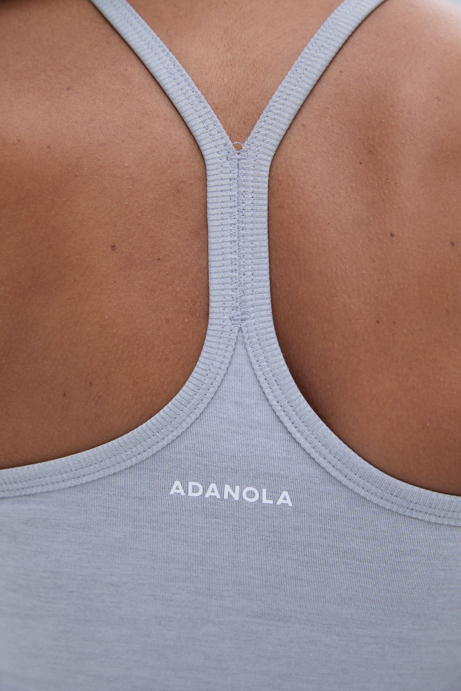 Brushed Strappy Longline Top for Women - Light Grey Melange - Comfortable & Stylish Casual Wear for Everyday Outfits