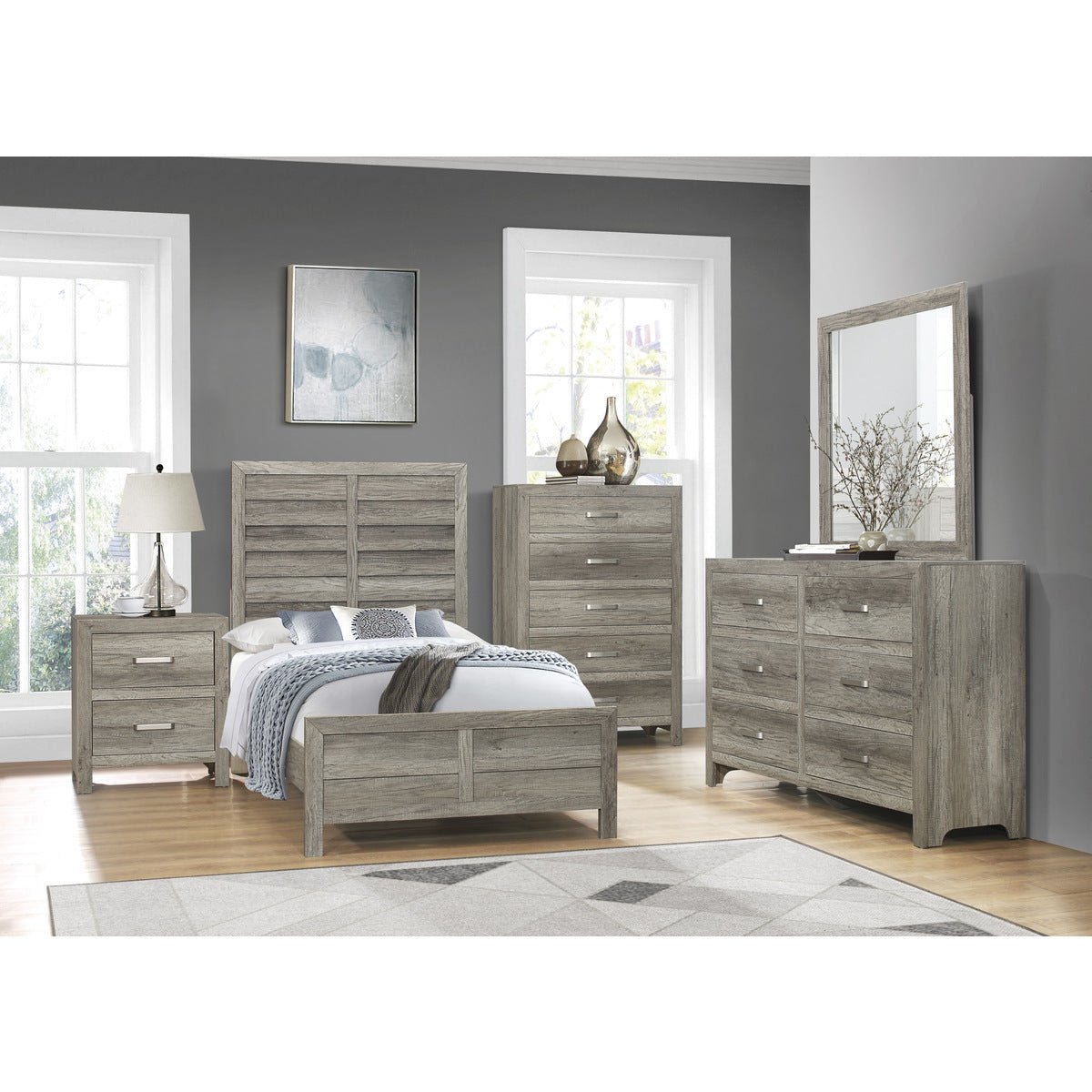 Modern Grey Nightstand with Drawer - Stylish Bedside Table for Bedroom, Living Room, or Office Storage - Perfect for Small Spaces and Apartment Decor
