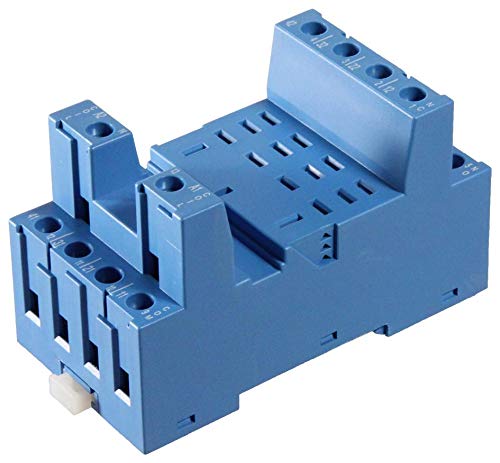 5-Pack DIN Rail Relay Socket, 14-Pin Screw Terminal, 12A 250V - Ideal for Industrial Control Panels & Automation Systems