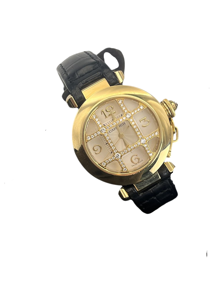 Cartier Pasha Grille 18K Yellow Gold Diamond Ladies Watch - Luxury Women's Timepiece for Formal Events & Special Occasions