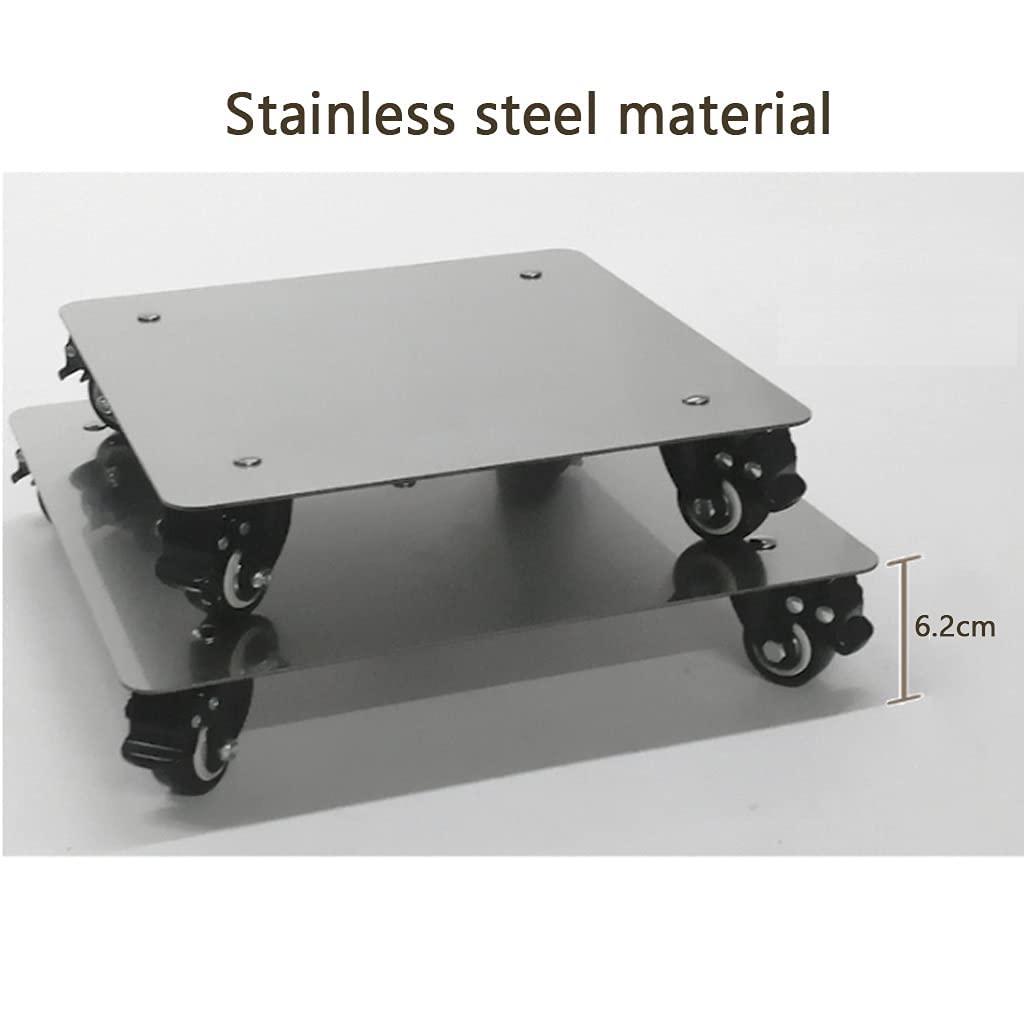 Heavy Duty Square Plant Stand with Wheels - 13 Inch Metal Potted Plant Tray, Mobile Flower Pot Mover for Indoor & Outdoor Garden - Universal Rolling Dolly Trolley with Saucer Tray (Perfect for Moving Large Plants on Patios, Decks and Greenhouses)