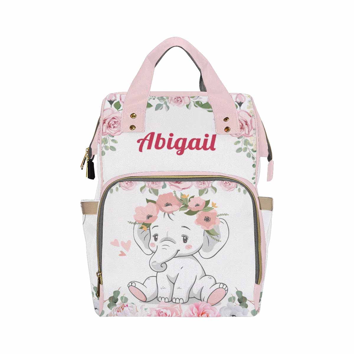 **Personalized Elephant Diaper Backpack for Baby Boys & Girls – Custom Name Baby Daycare Bag for New Moms, Dads & Parents – Perfect for Travel, Daycare & Outings**