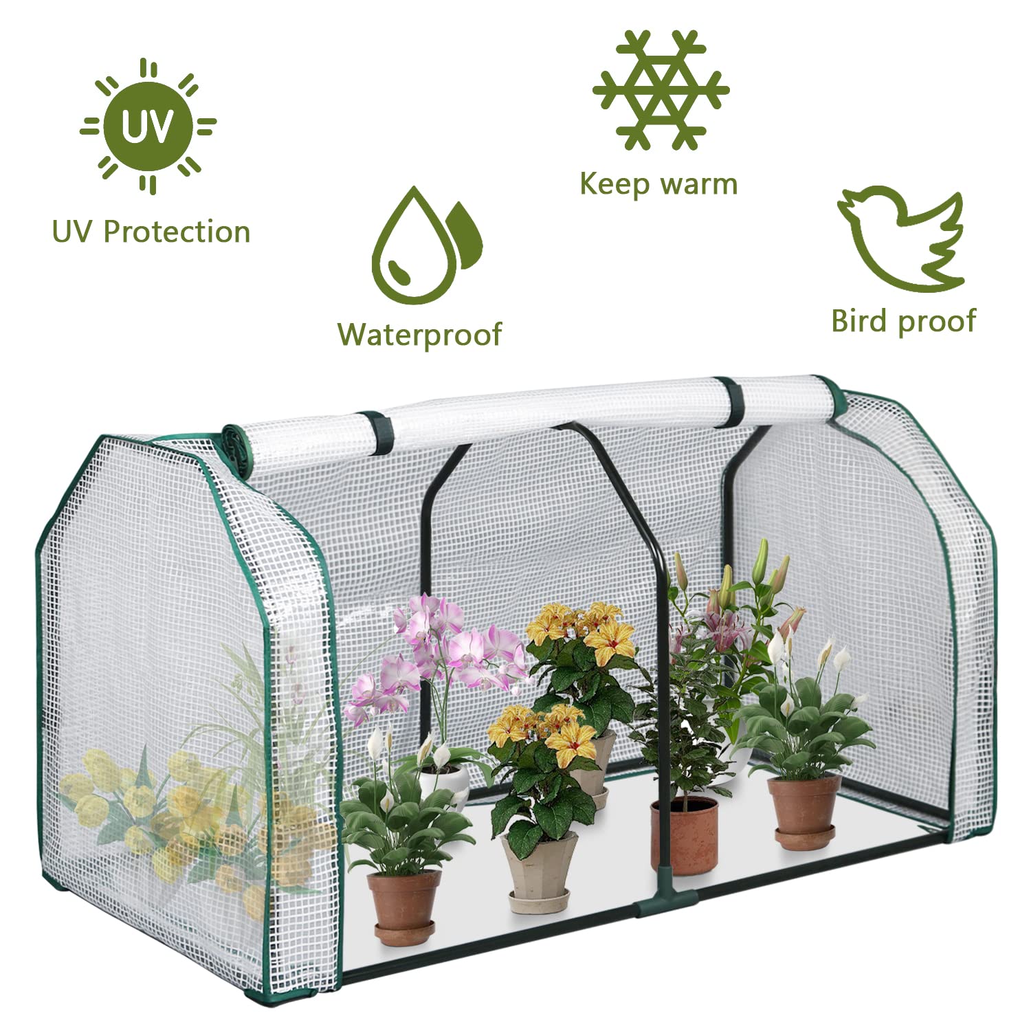 LYNSLIM Walk-in Greenhouse for Plants - Black Outdoor Garden Greenhouse with Sturdy Frame, Perfect for Seed Starting, Plant Growing & Backyard Gardening