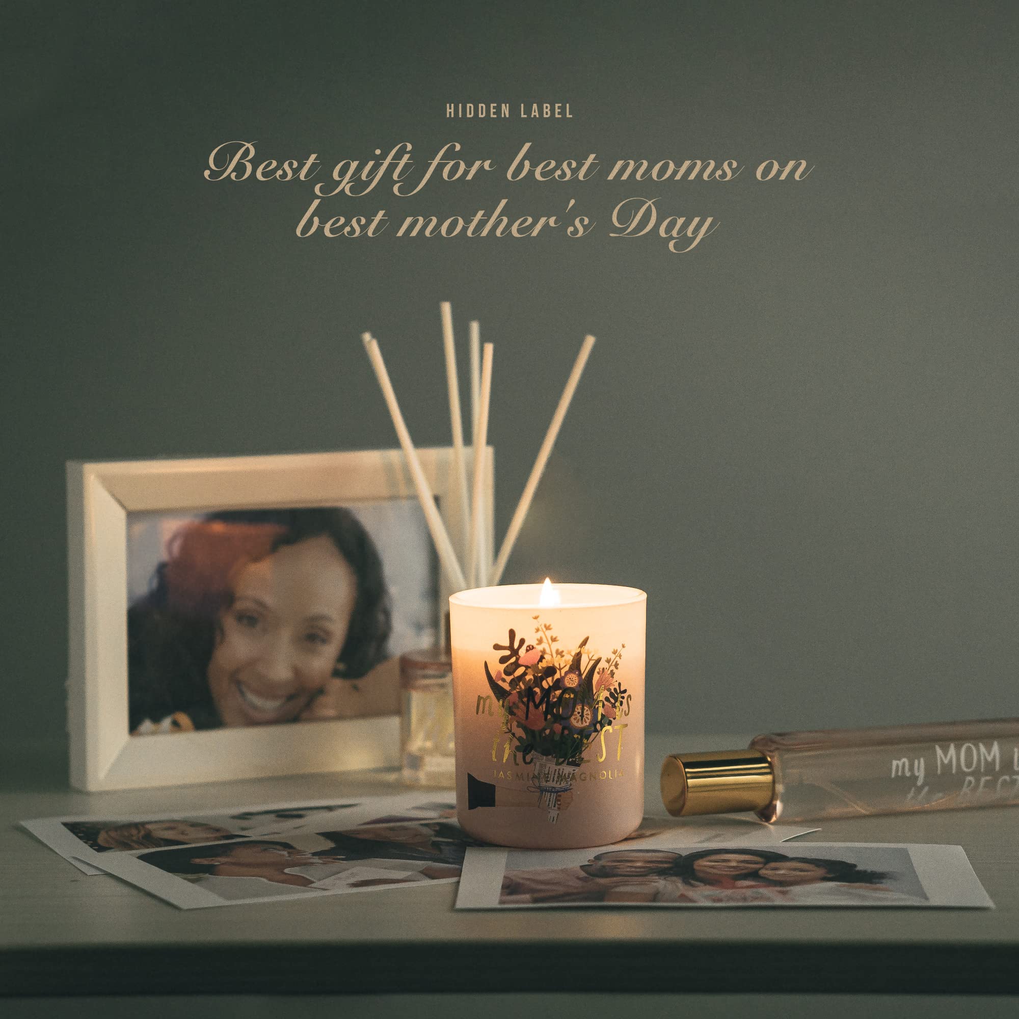 Luxury Scented Candles Gift Set for Women - 3-in-1 Soy Candle, Reed Diffuser & Room Spray | Perfect Mother's Day Gift, New Mom Present & Baby Shower Idea | Home Fragrance Set for Relaxation, Spa Nights & Romantic Ambiance