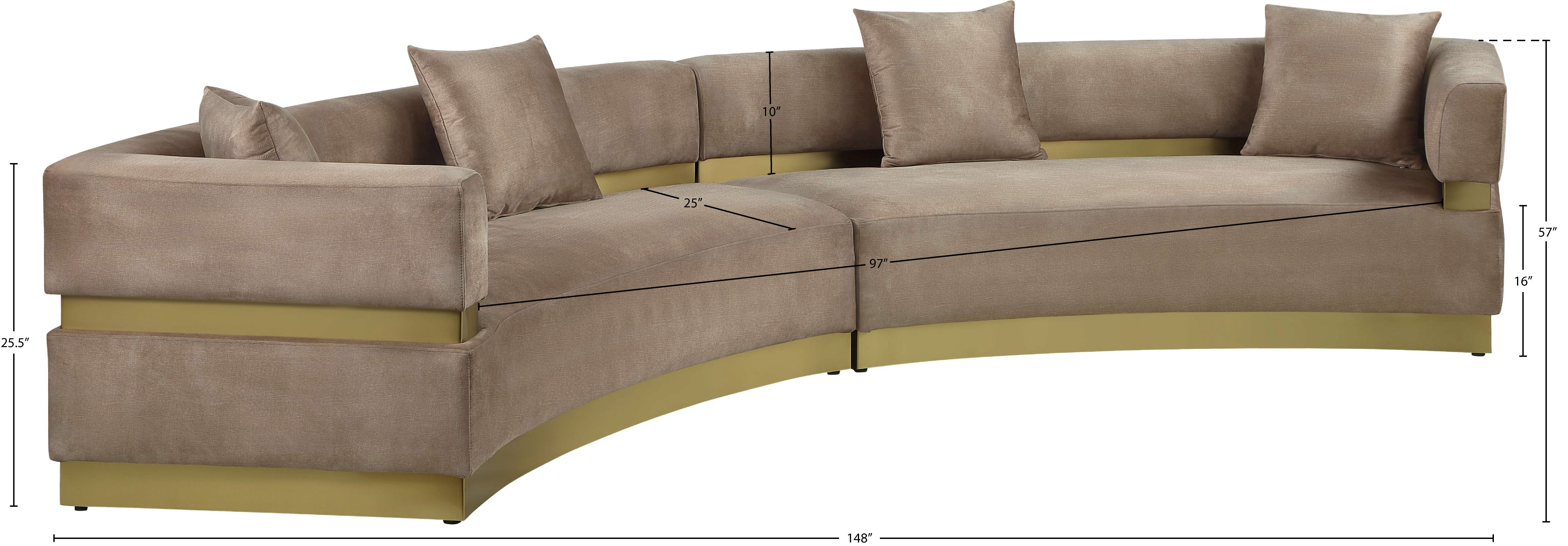 Belsa Velvet 2-Piece Sectional Sofa Set - Modern L-Shaped Couch with Soft Velvet Upholstery for Living Room, Lounge & Family Room Comfort